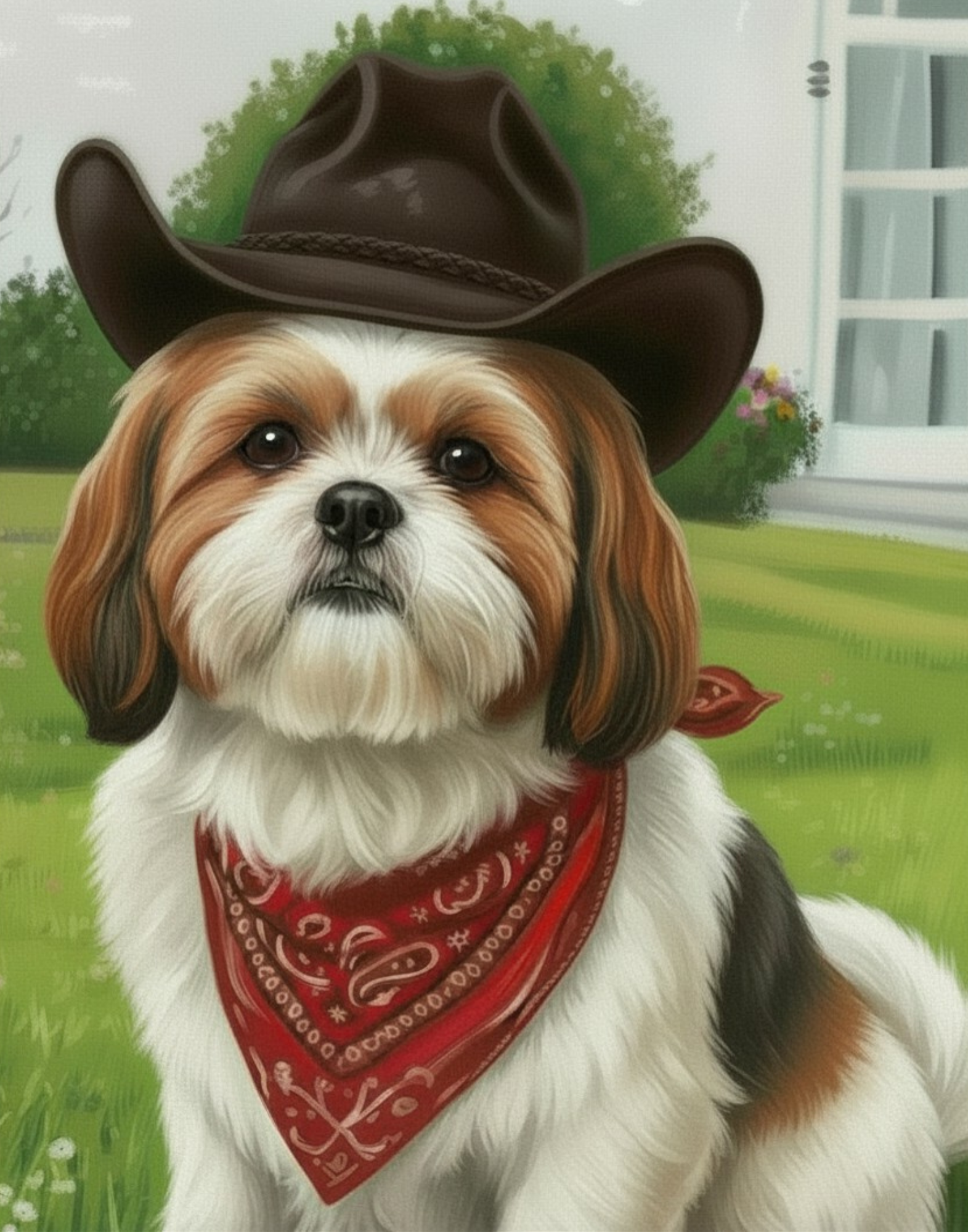 DIY Canvas Painting Kit Dog Cowboy