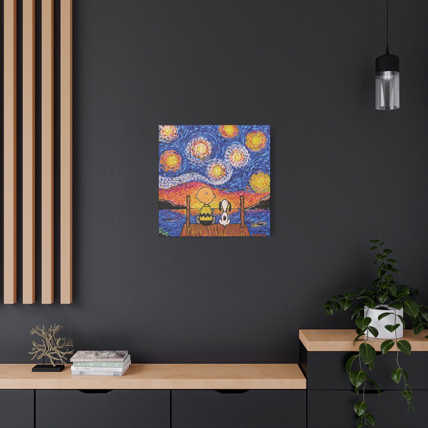 Art: Starry Night at the River Canvas Print