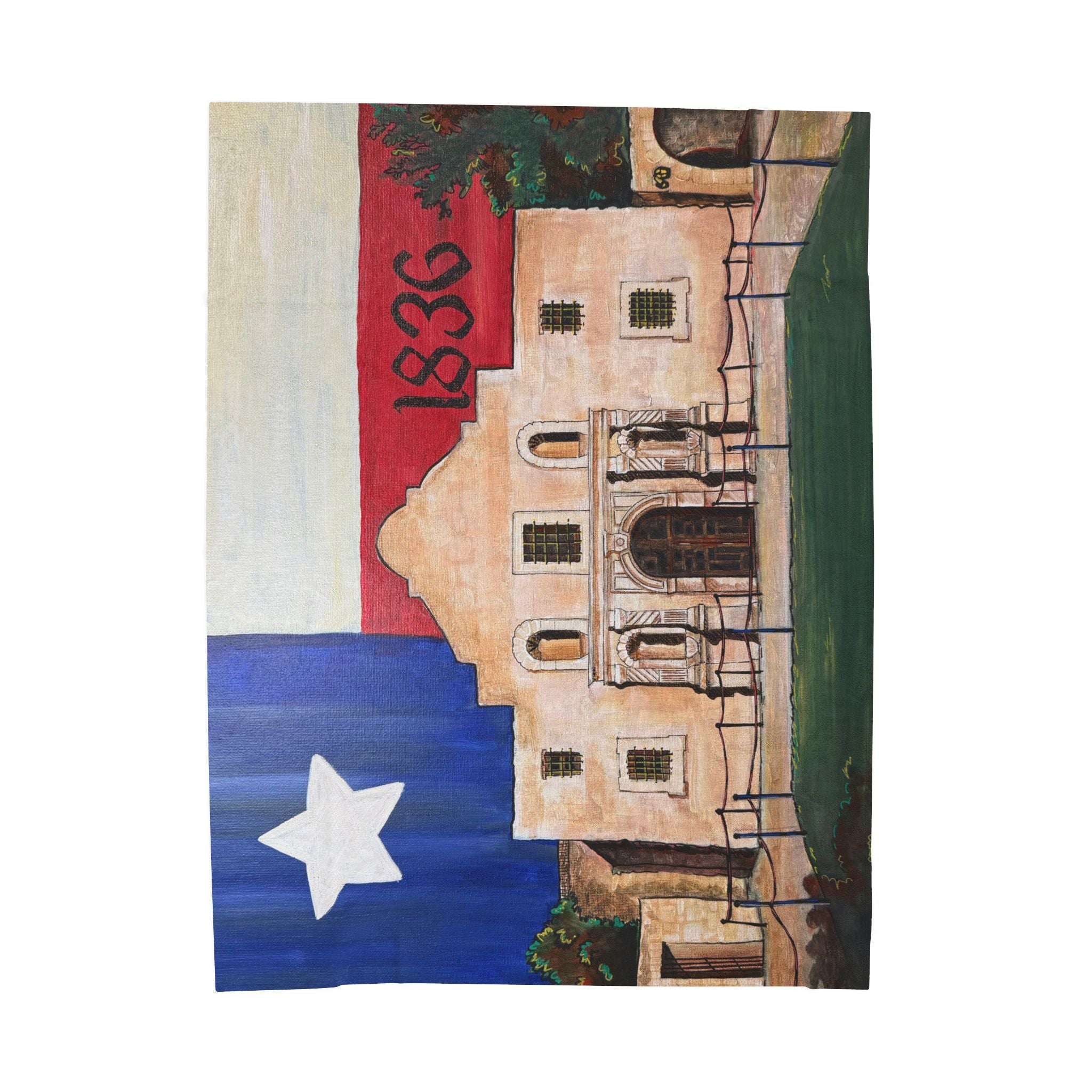 Blanket: Remember the Alamo Prints Velveteen Plush Blanket