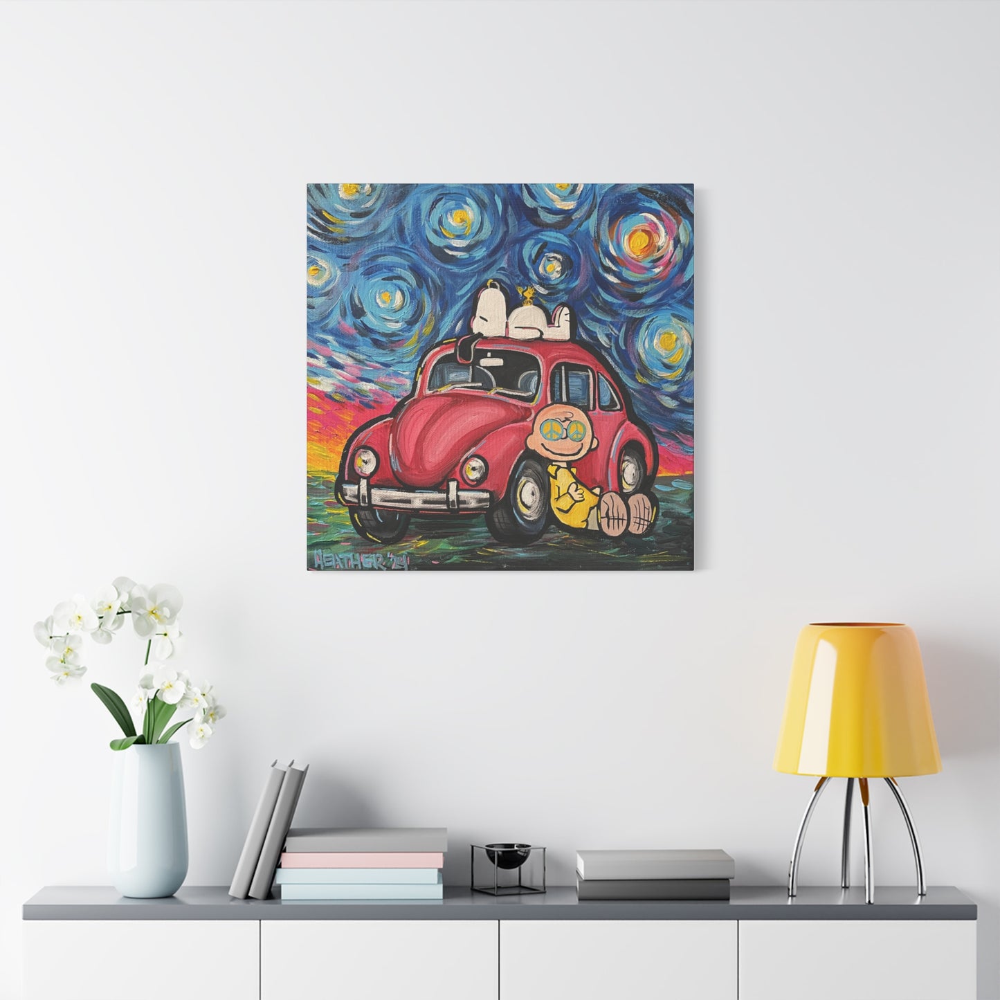 Art: Starry Night Bug Canvas Print