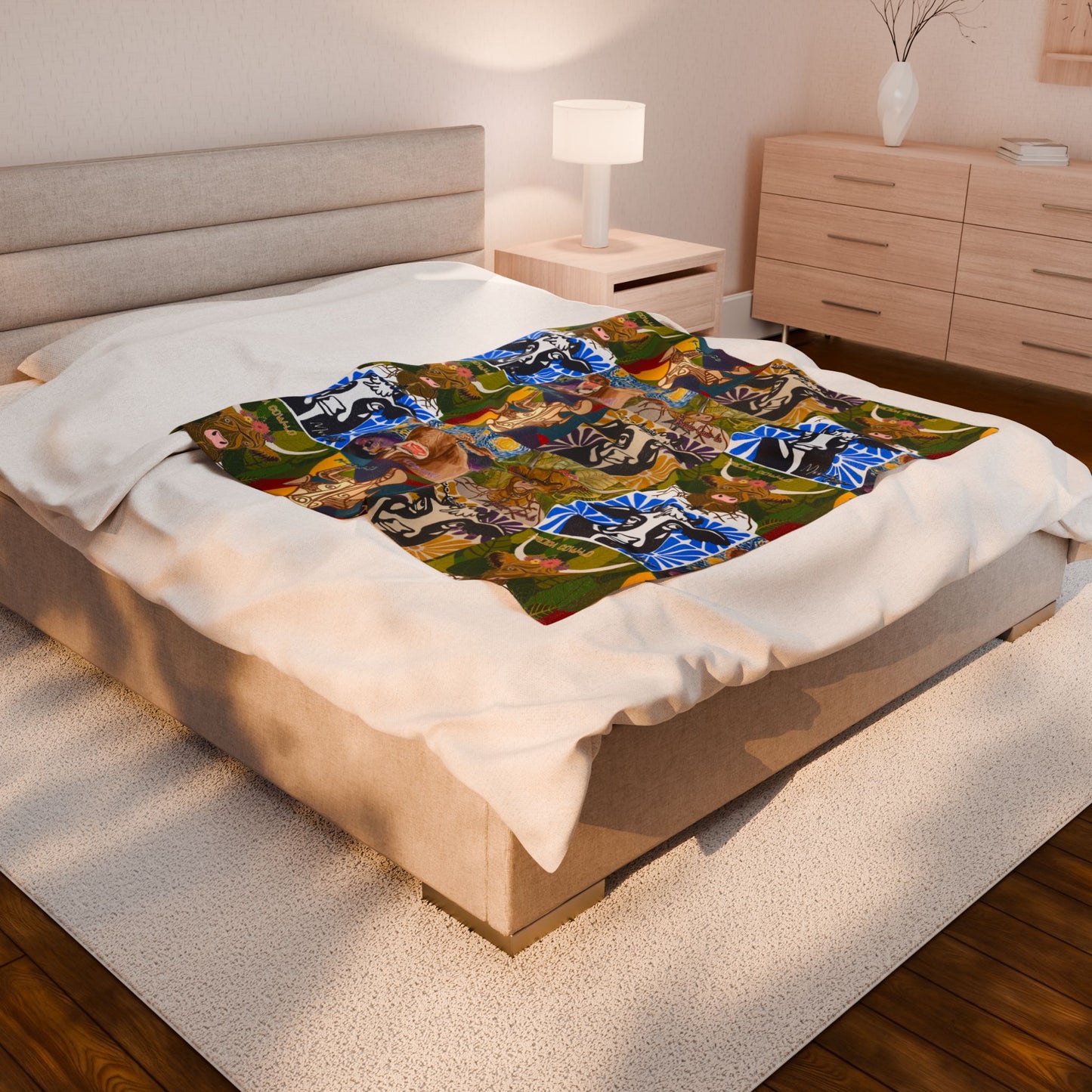Blanket: Master Artist Cow Prints Velveteen Plush Blanket