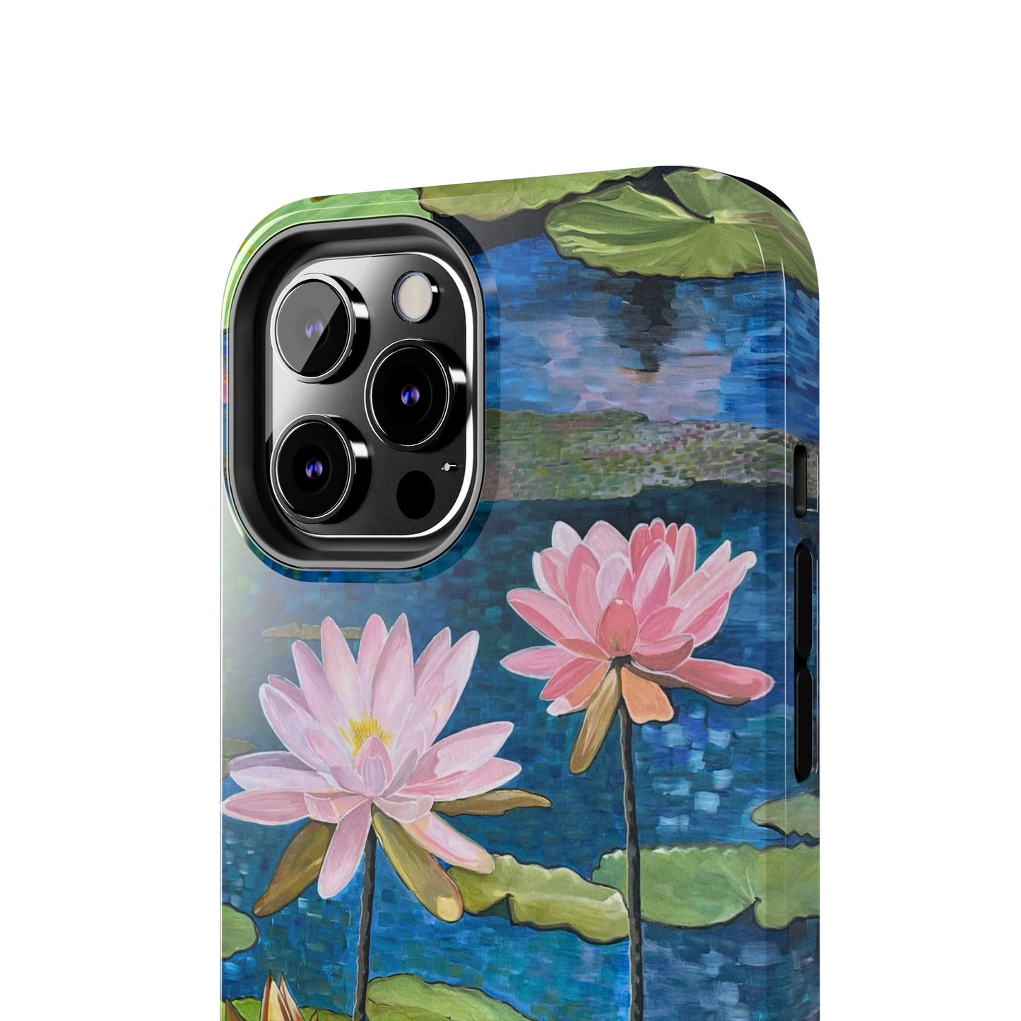 Phone Case: Lotus Flower Painted Tough Phone Case - Acrylic Painting Lotus Flower Inspired Design