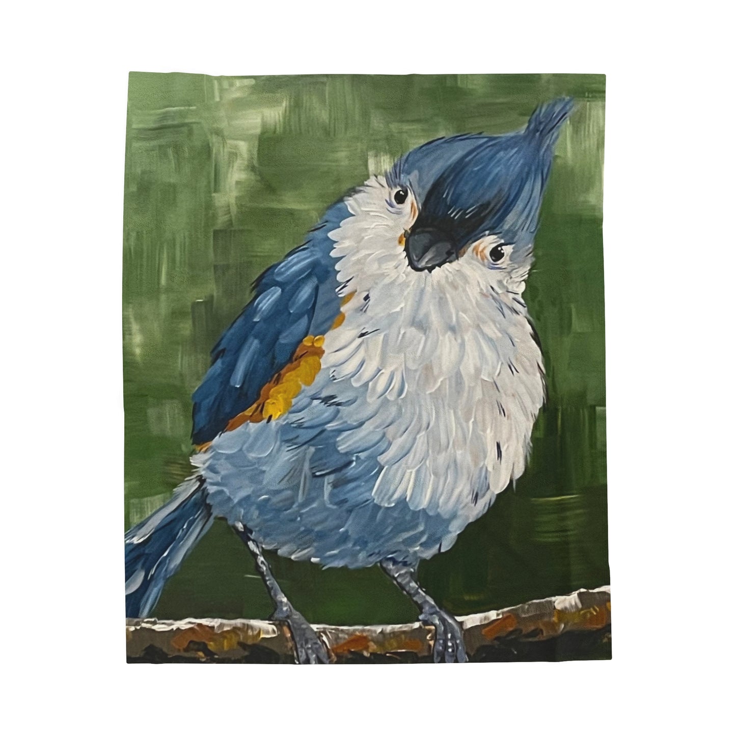 Blanket: Tufted Titmouse Velveteen Plush Blanket