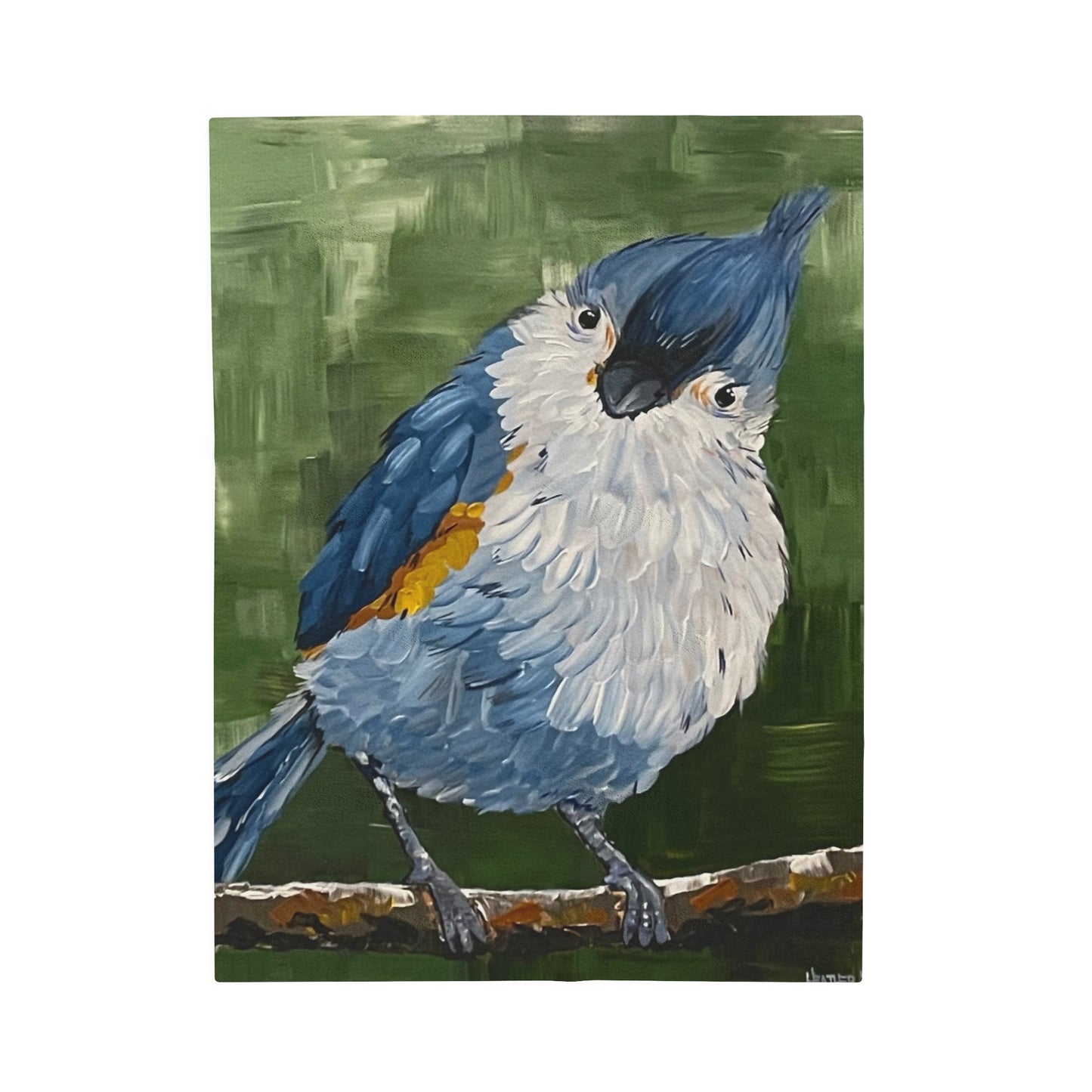 Blanket: Tufted Titmouse Velveteen Plush Blanket