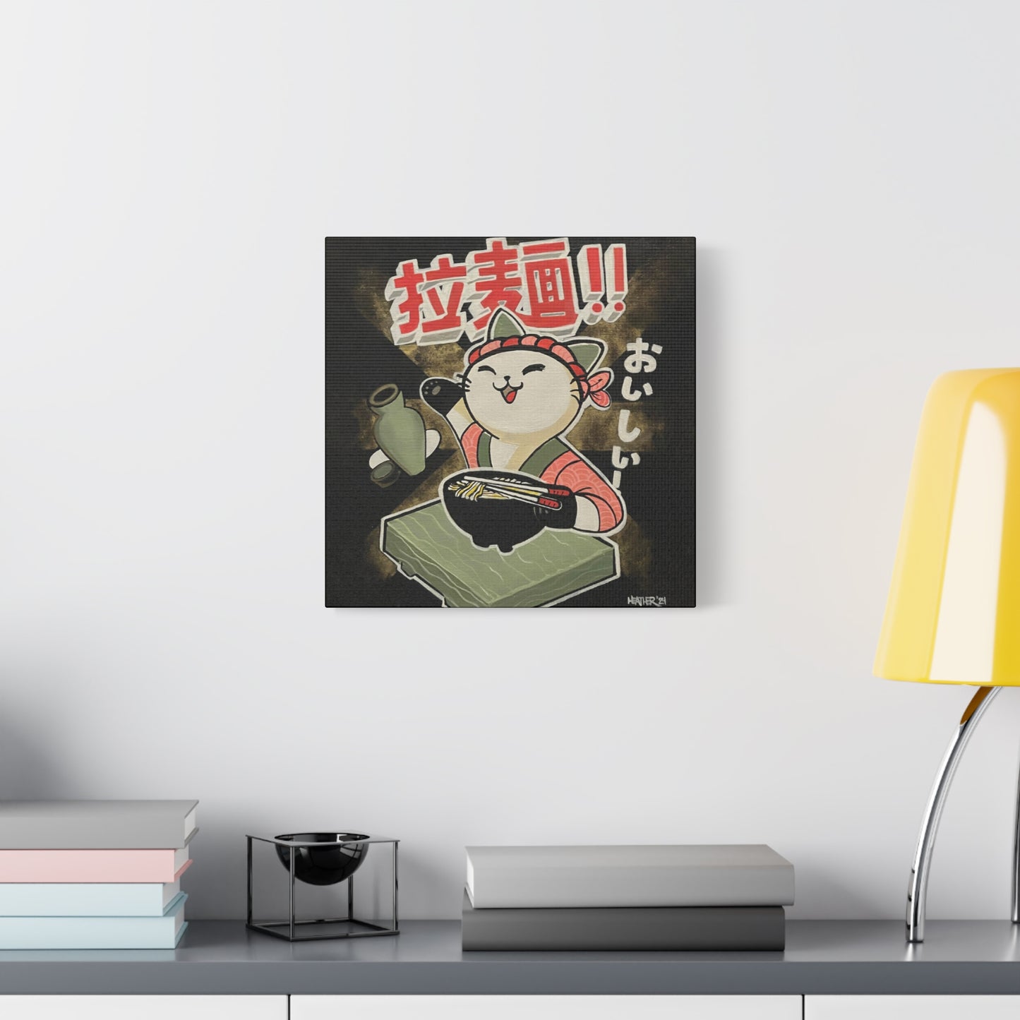 Art: Ramen Kitty Canvas Print