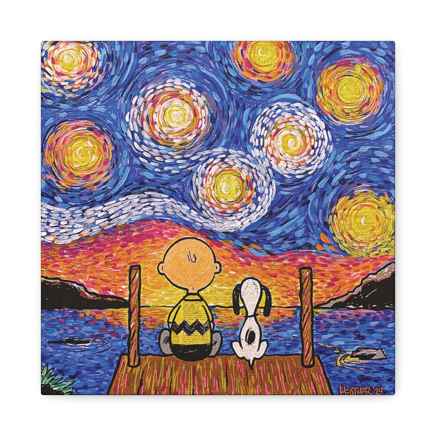 Art: Starry Night at the River Canvas Print