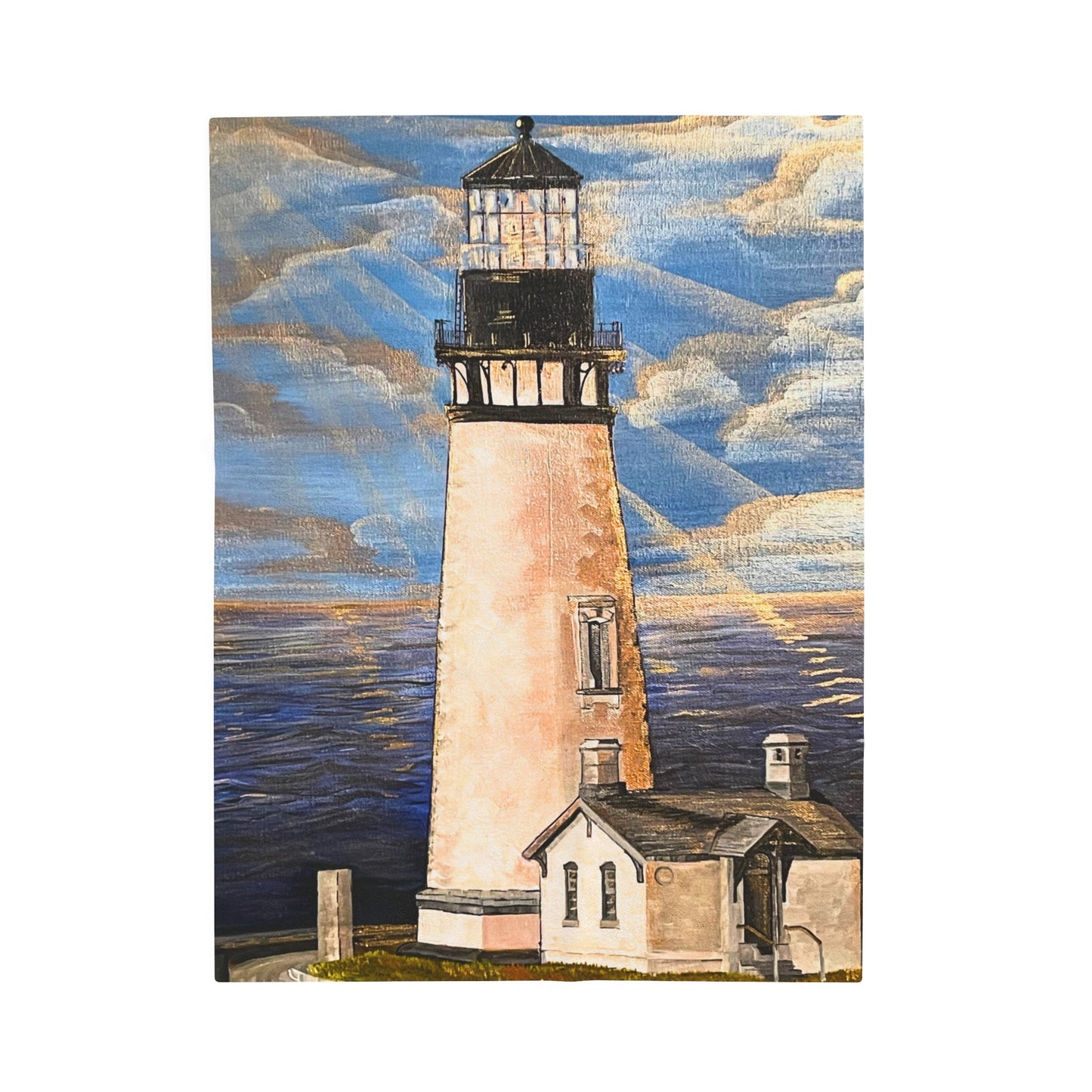 Blanket: Yaquina Head Lighthouse Velveteen Plush Blanket