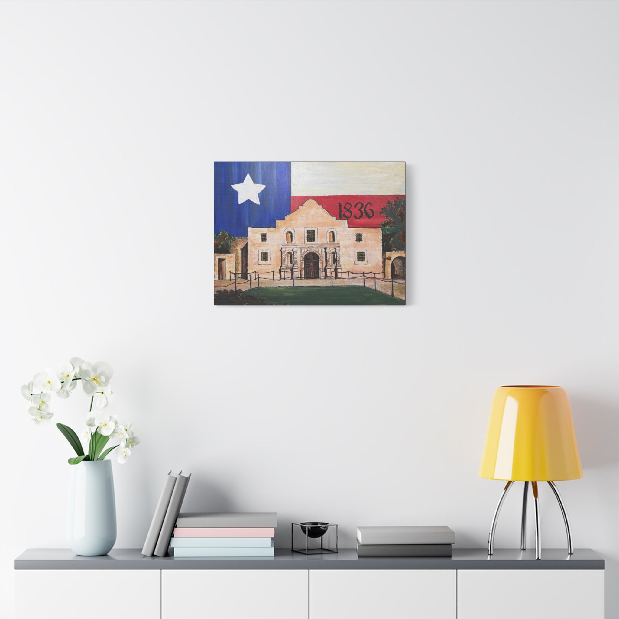 Art: Texas Flag Canvas Wall Art Print - Alamo 1836 Decor