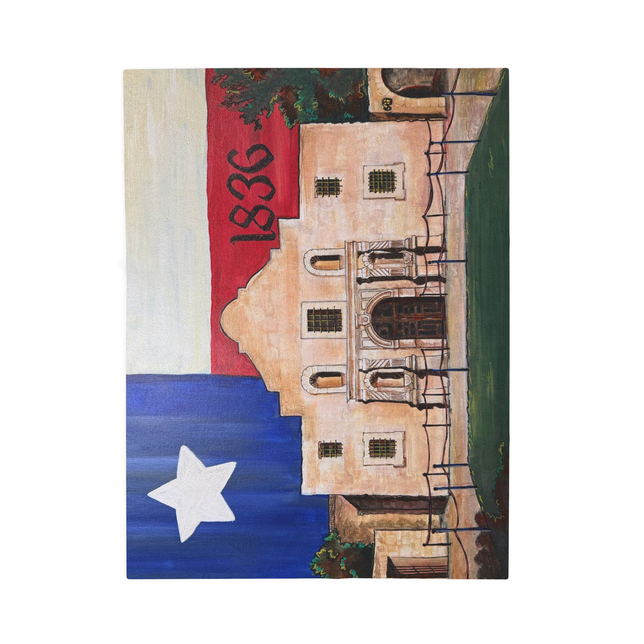 Blanket: Remember the Alamo Prints Velveteen Plush Blanket