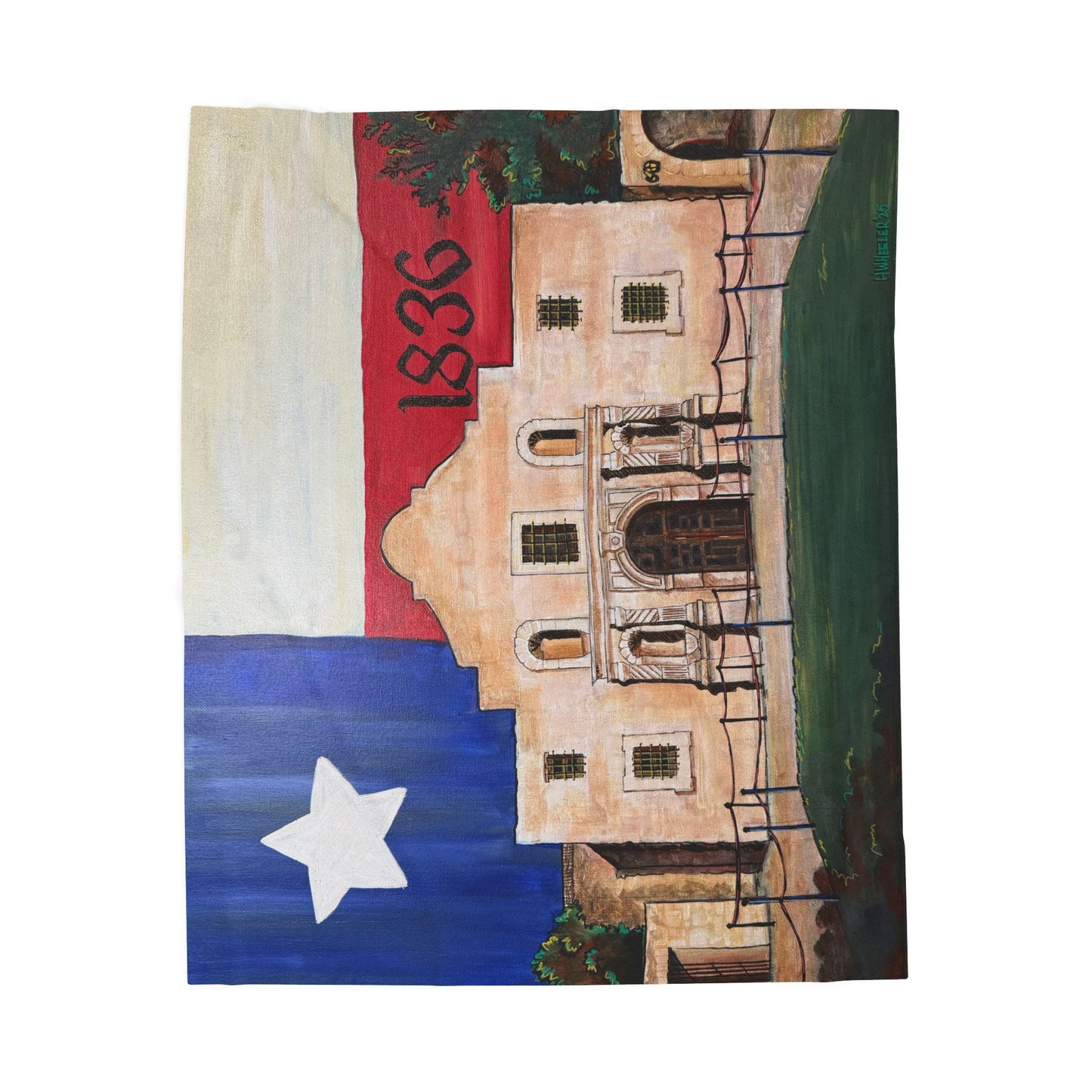 Blanket: Remember the Alamo Prints Velveteen Plush Blanket