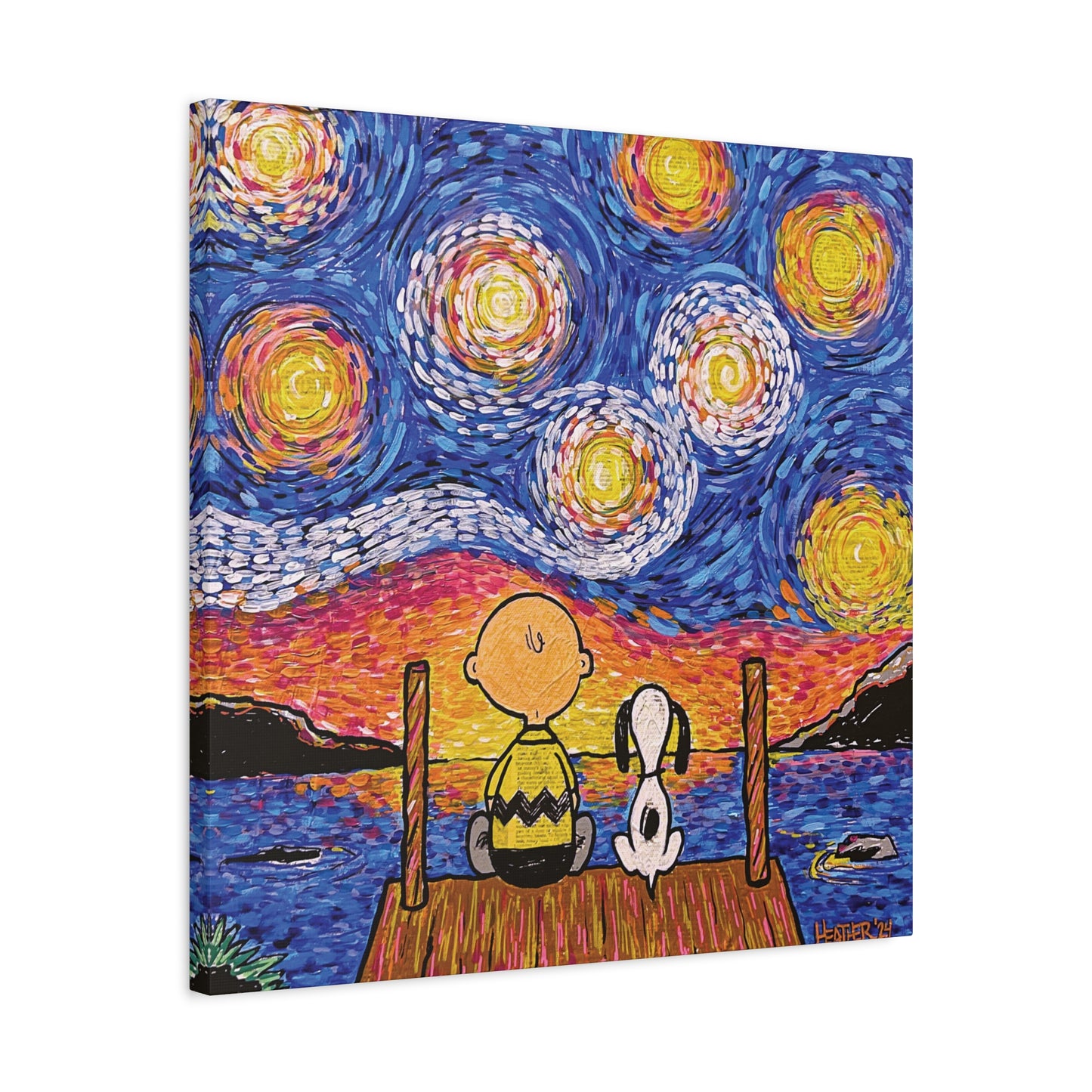 Art: Starry Night at the River Canvas Print