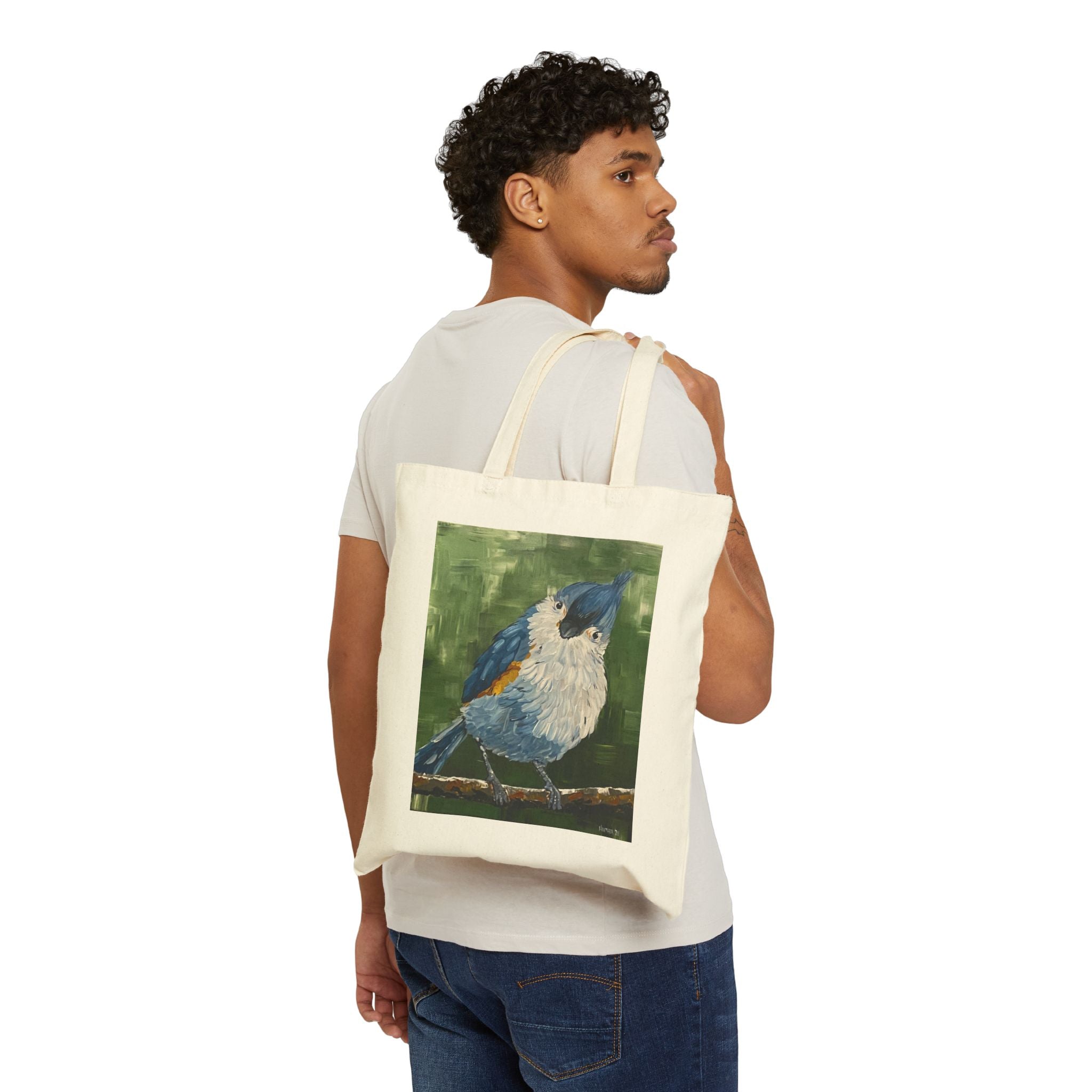 Tote Bag: Tufted Titmouse Bird Cotton Canvas Tote
