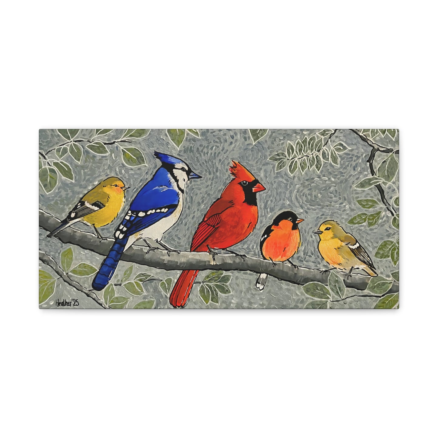 Art: Birds on a Branch Canvas Print