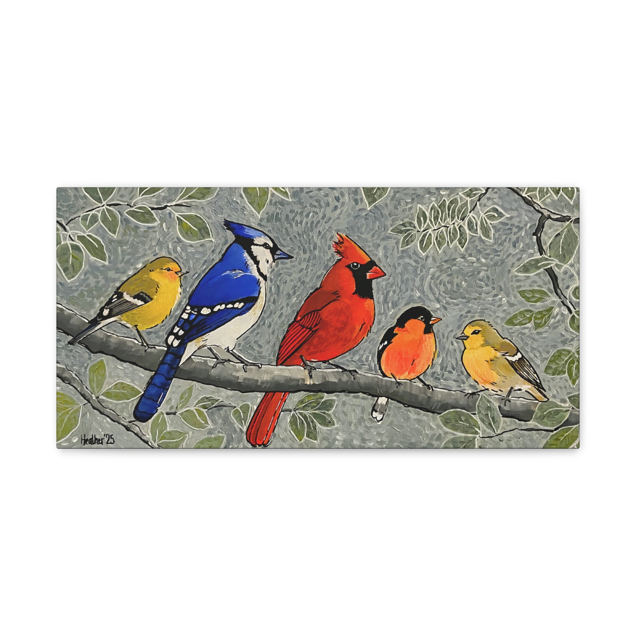 Art: Birds on a Branch Canvas Print