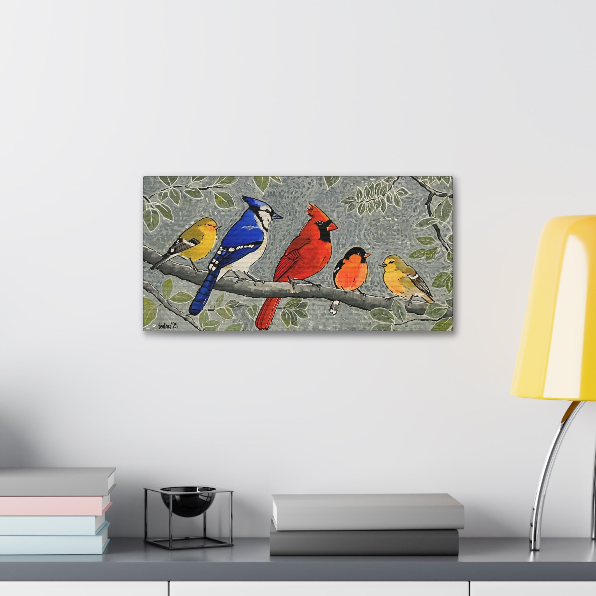 Art: Birds on a Branch Canvas Print