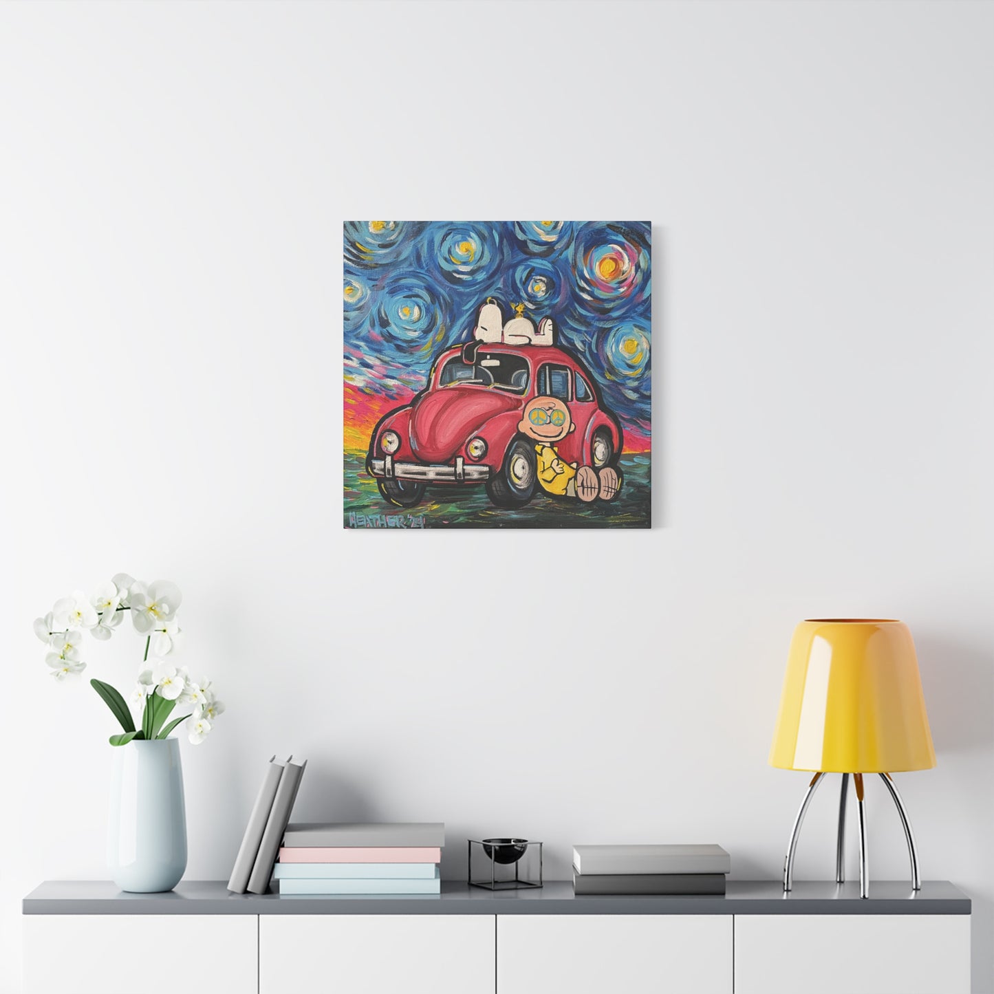 Art: Starry Night Bug Canvas Print