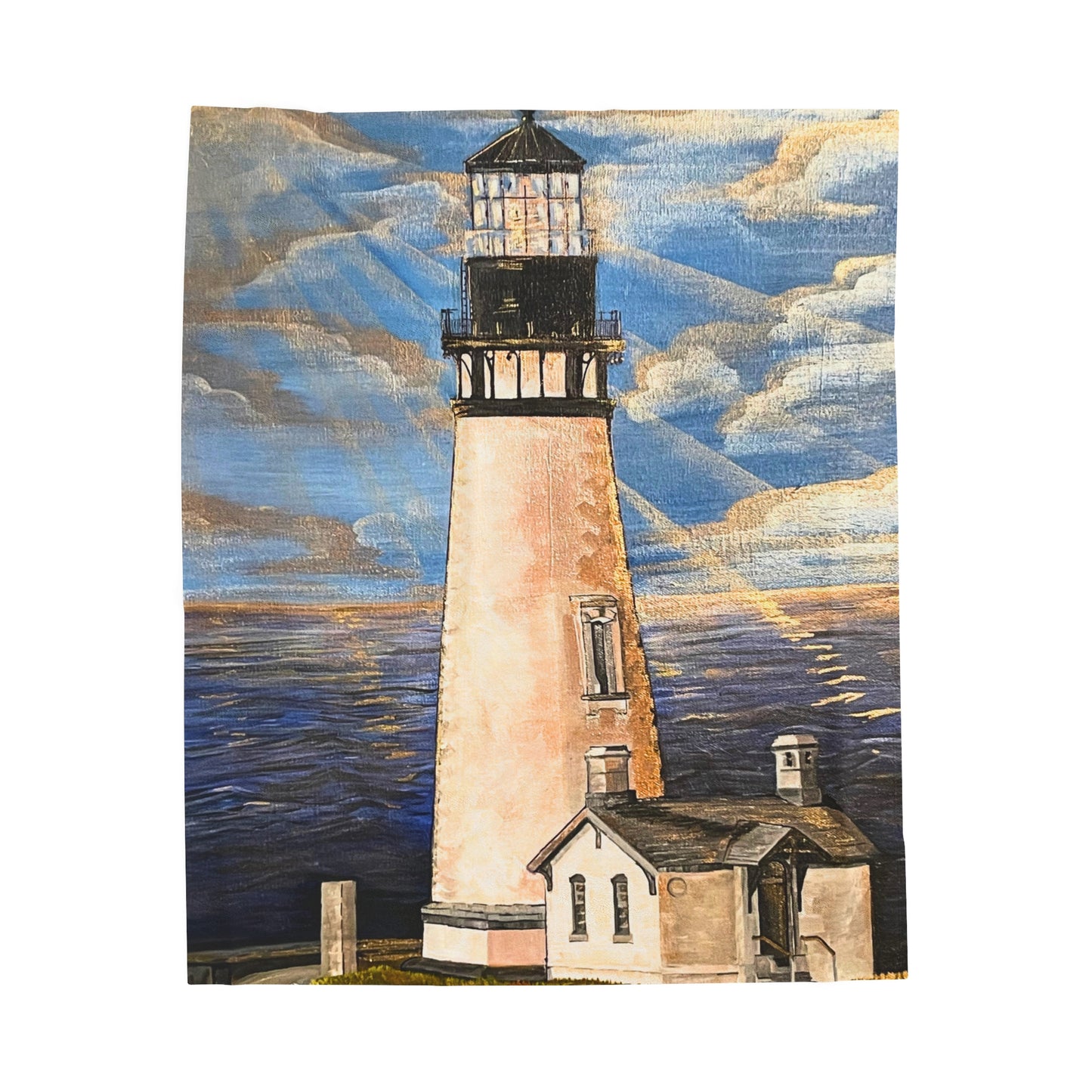 Blanket: Yaquina Head Lighthouse Velveteen Plush Blanket
