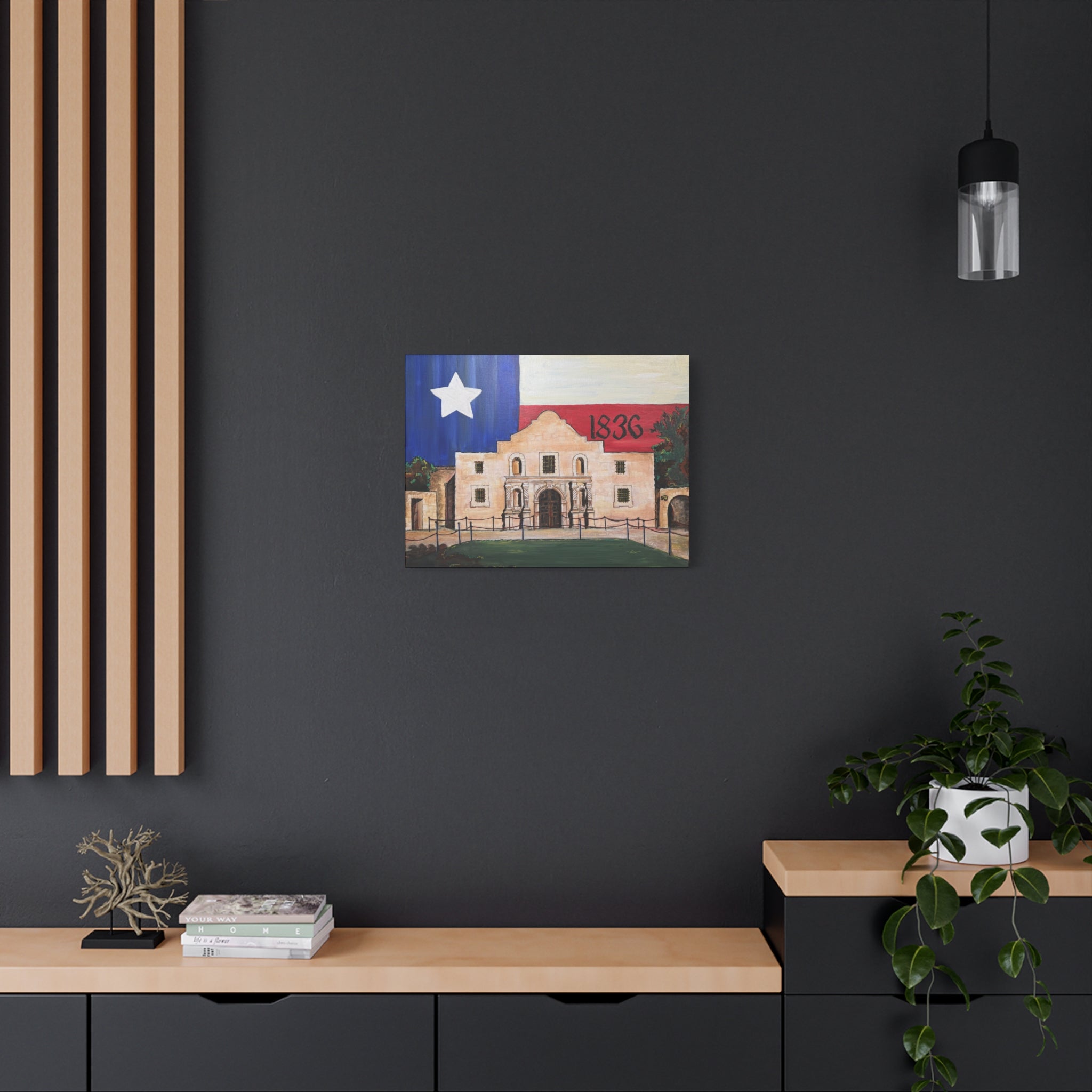 Art: Texas Flag Canvas Wall Art Print - Alamo 1836 Decor