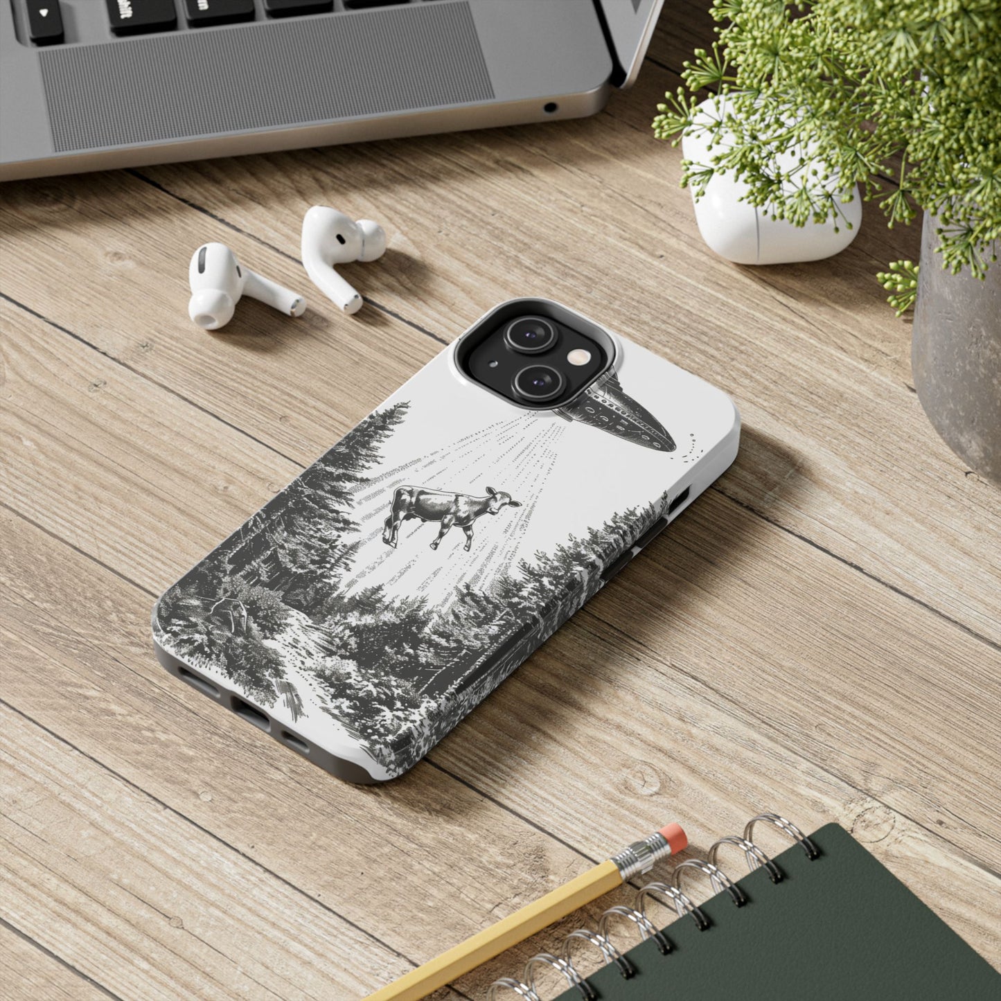 Phone Case: Alien Cow Tough Phone Case - Alien Inspired Design