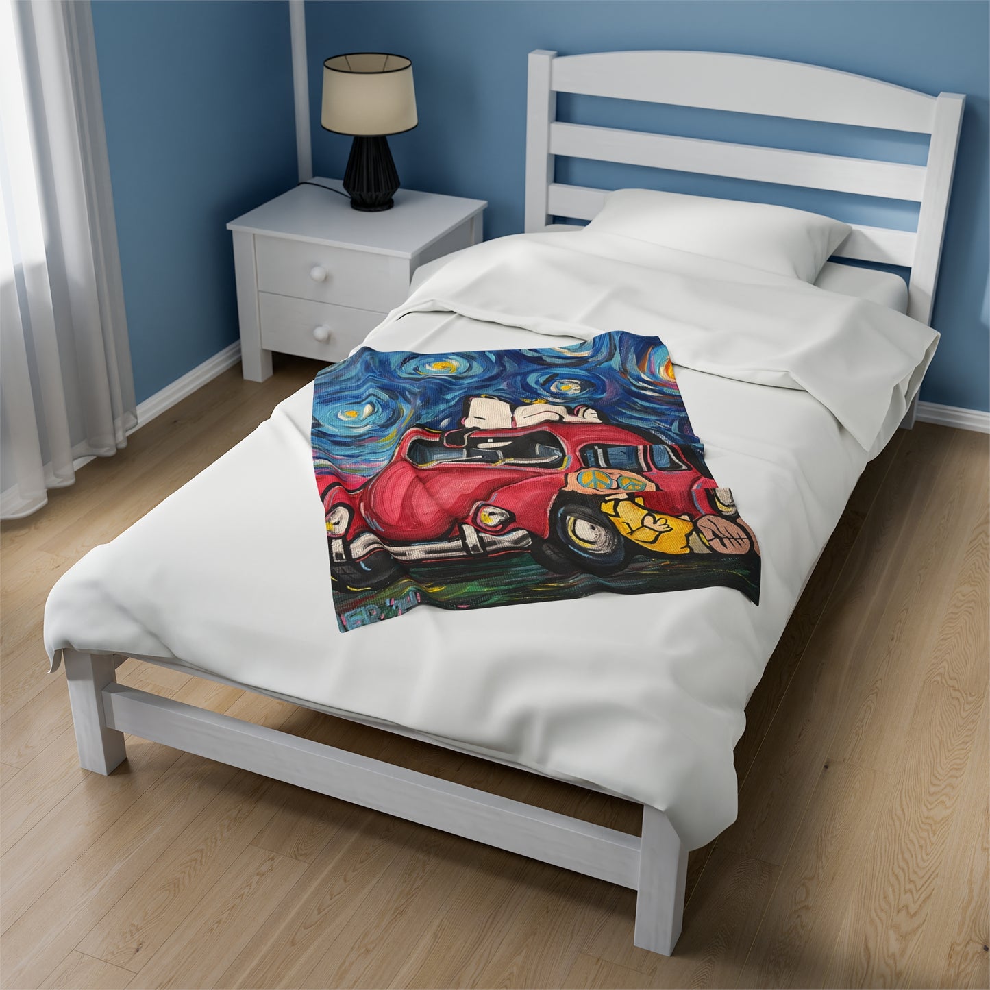 Blanket: Starry Night Peace Velveteen Plush Blanket