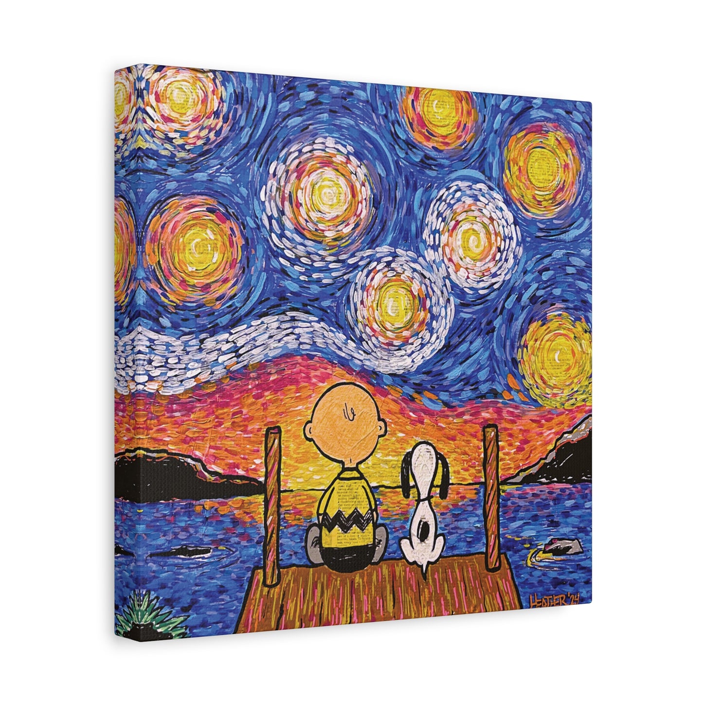 Art: Starry Night at the River Canvas Print