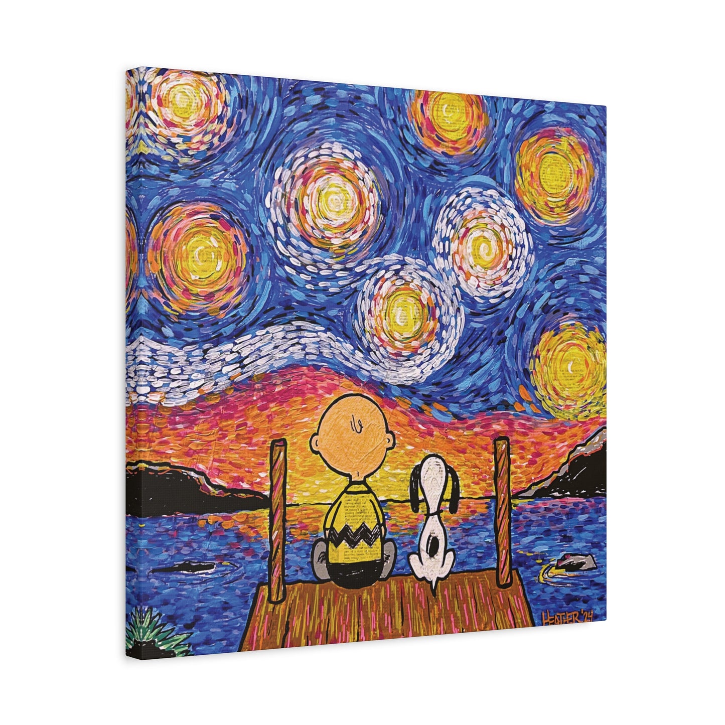 Art: Starry Night at the River Canvas Print