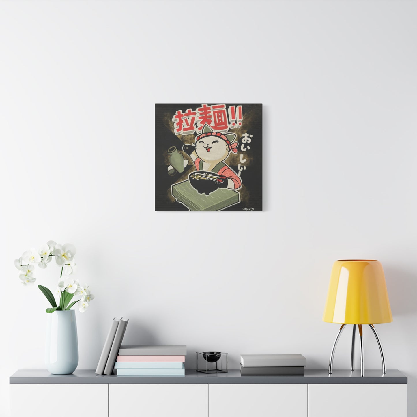 Art: Ramen Kitty Canvas Print