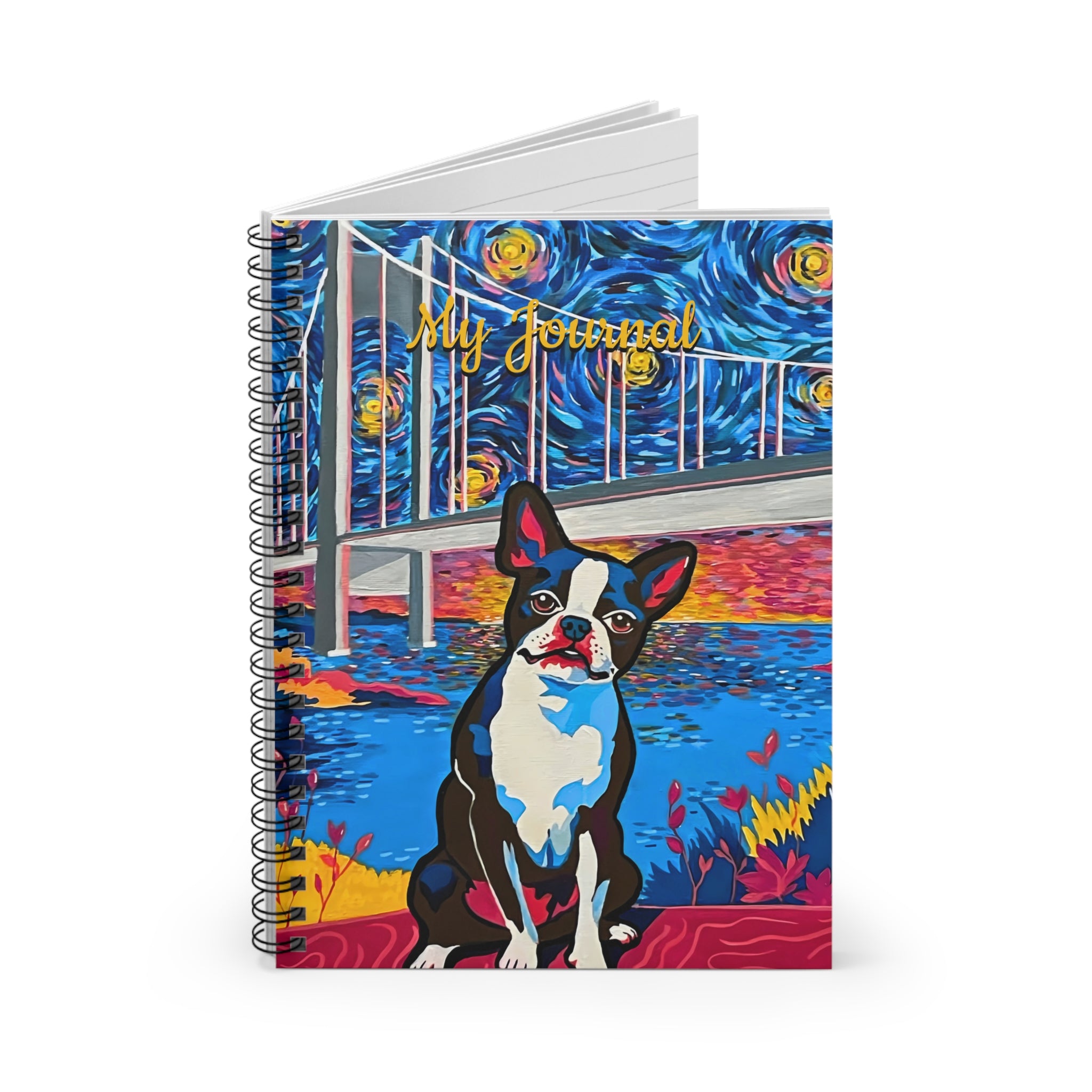 Journal: Boston Terrier Journal Spiral Notebook - Ruled Line