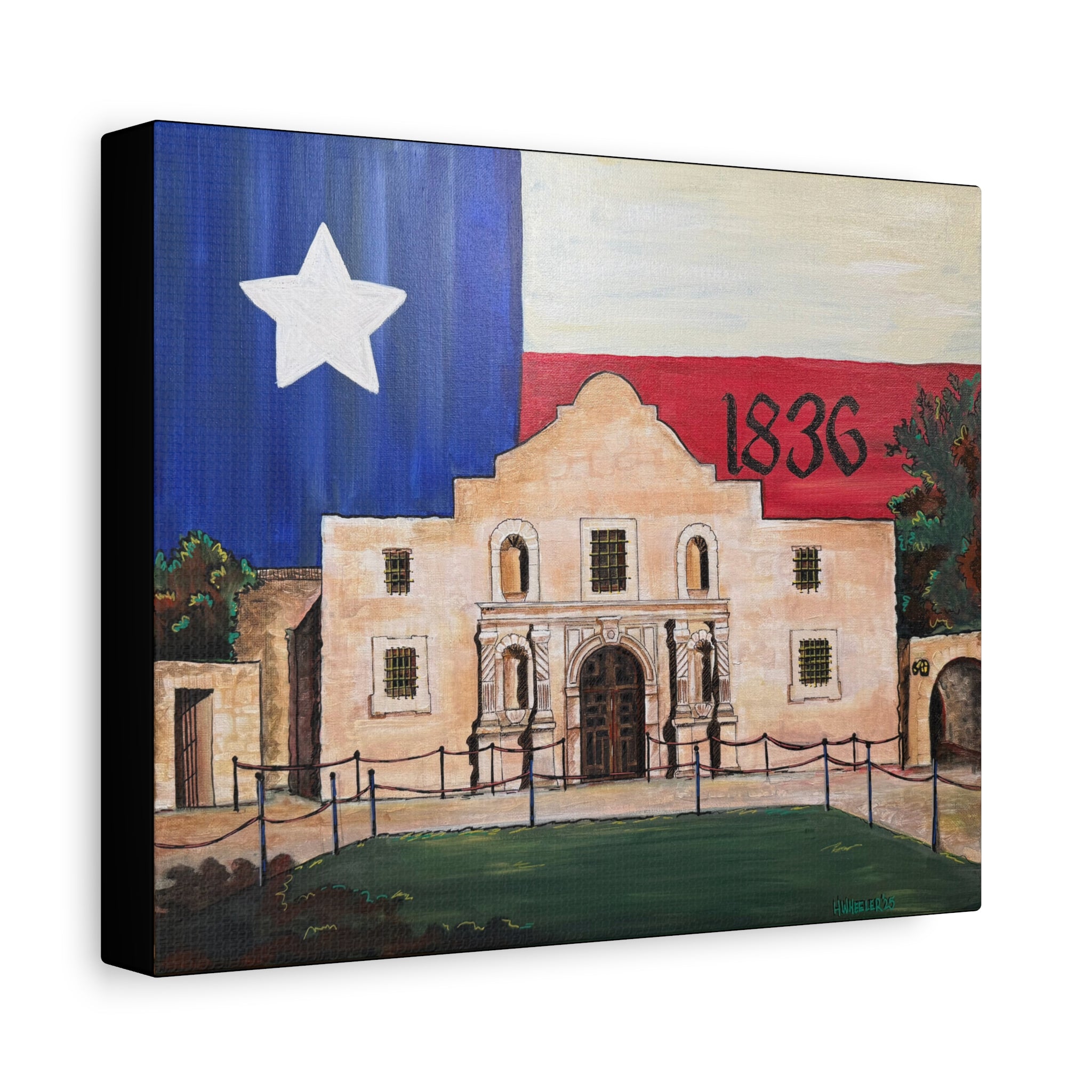 Art: Texas Flag Canvas Wall Art Print - Alamo 1836 Decor