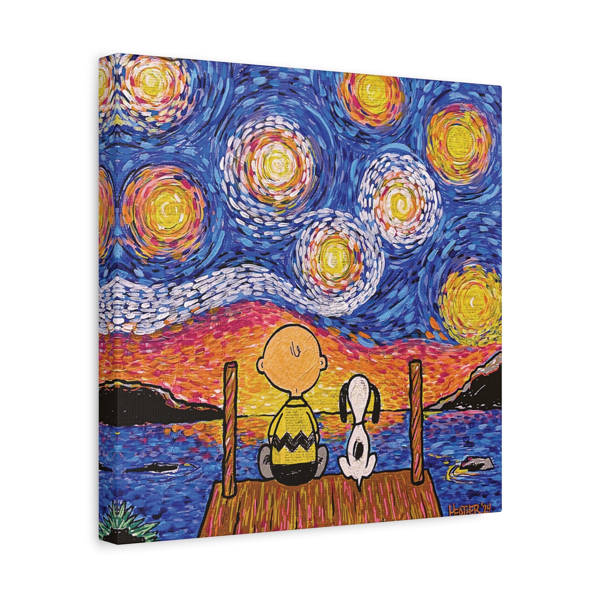 Art: Starry Night at the River Canvas Print