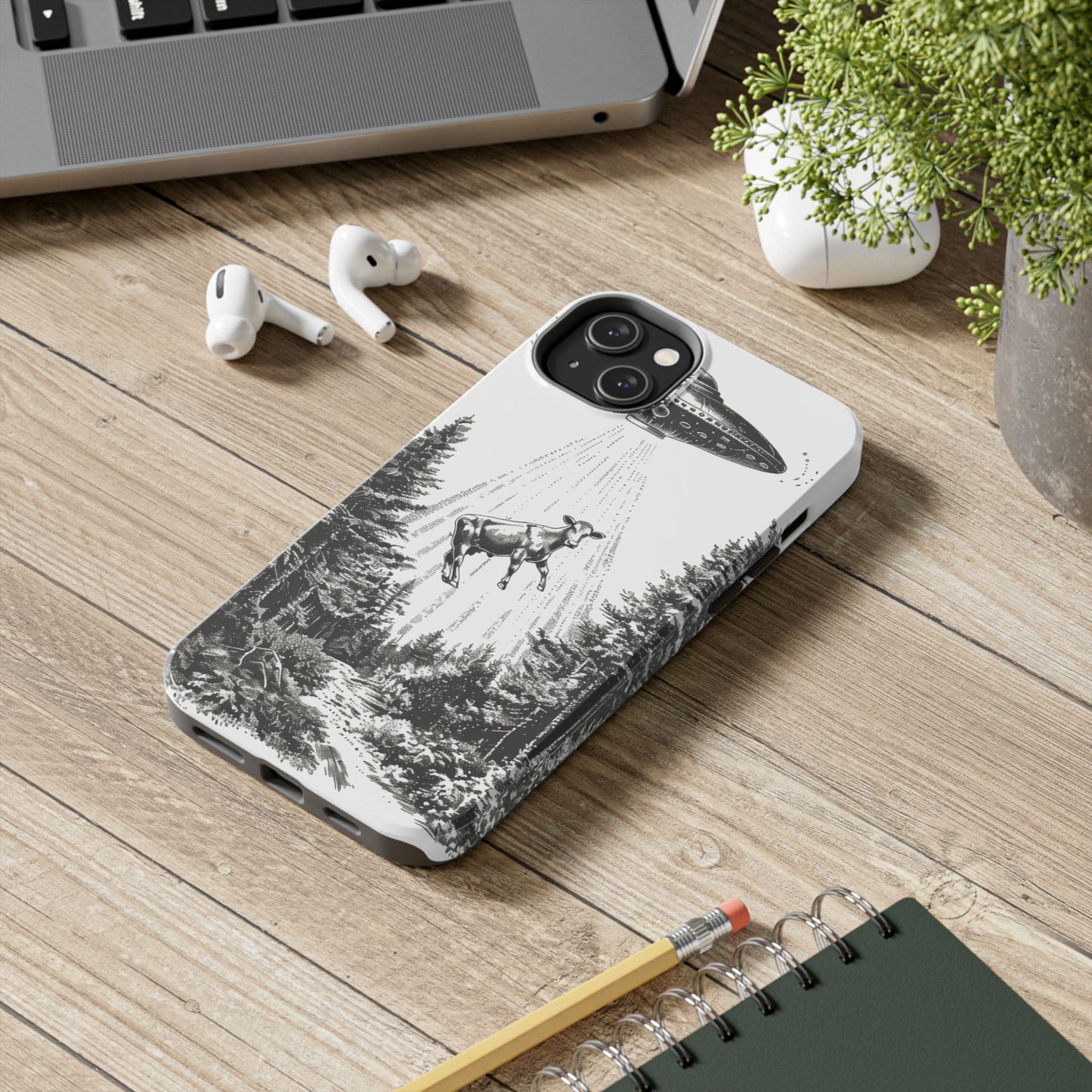 Phone Case: Alien Cow Tough Phone Case - Alien Inspired Design