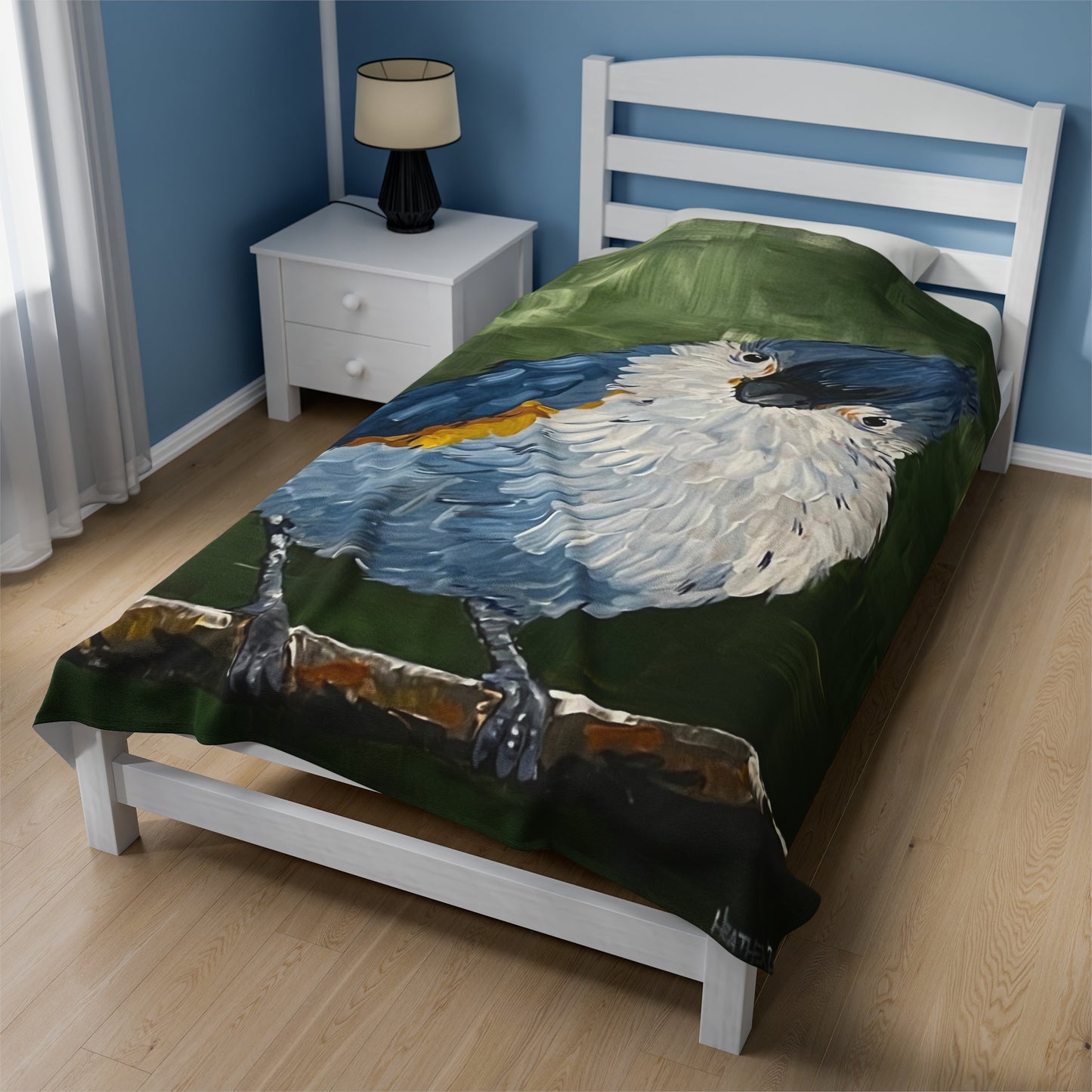 Blanket: Tufted Titmouse Velveteen Plush Blanket