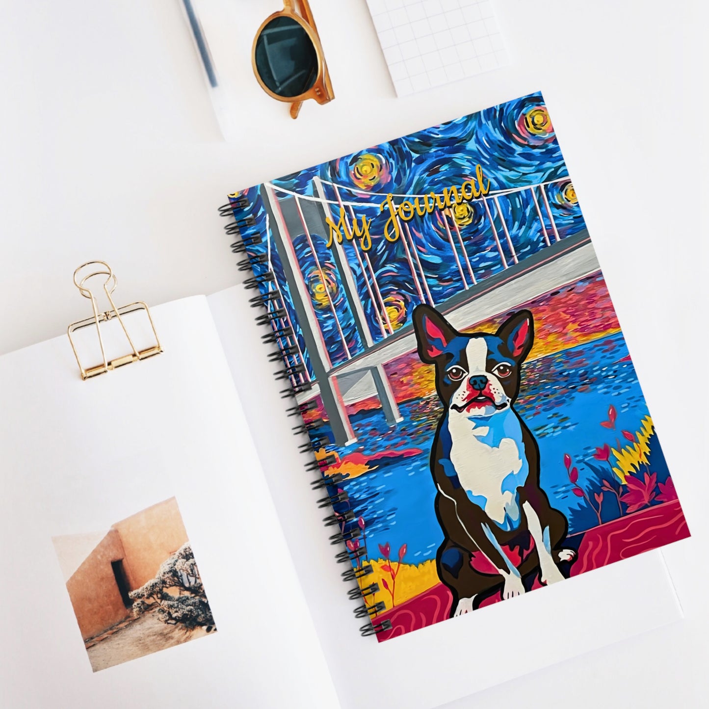 Journal: Boston Terrier Journal Spiral Notebook - Ruled Line