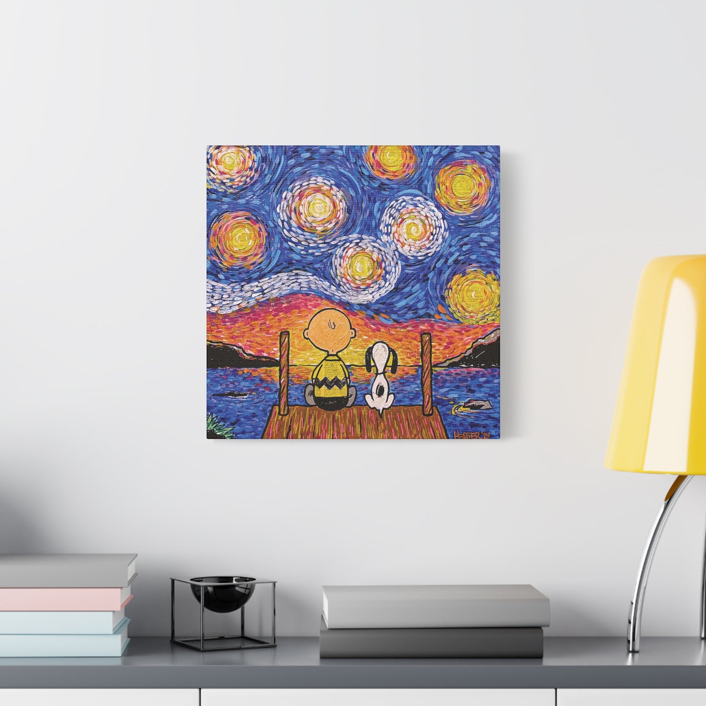 Art: Starry Night at the River Canvas Print
