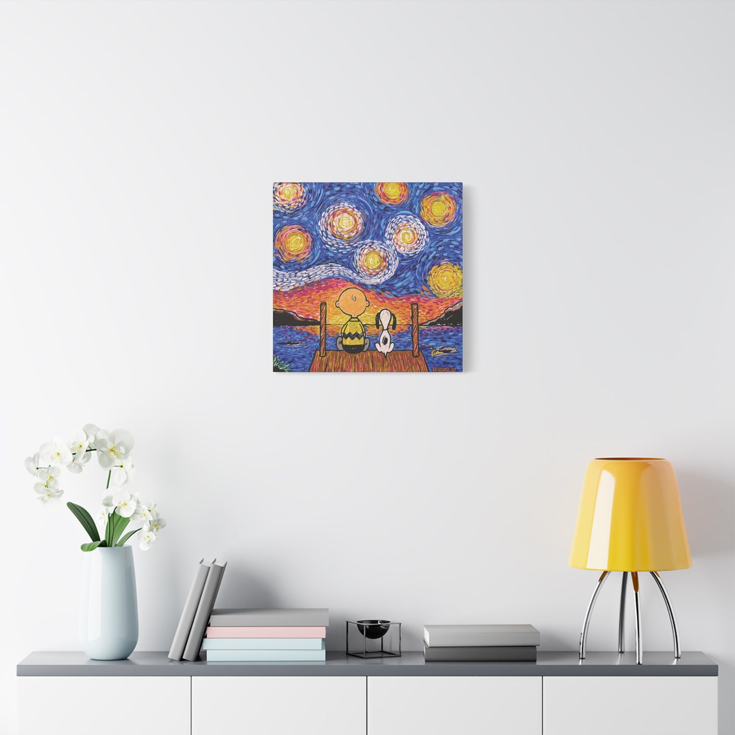 Art: Starry Night at the River Canvas Print