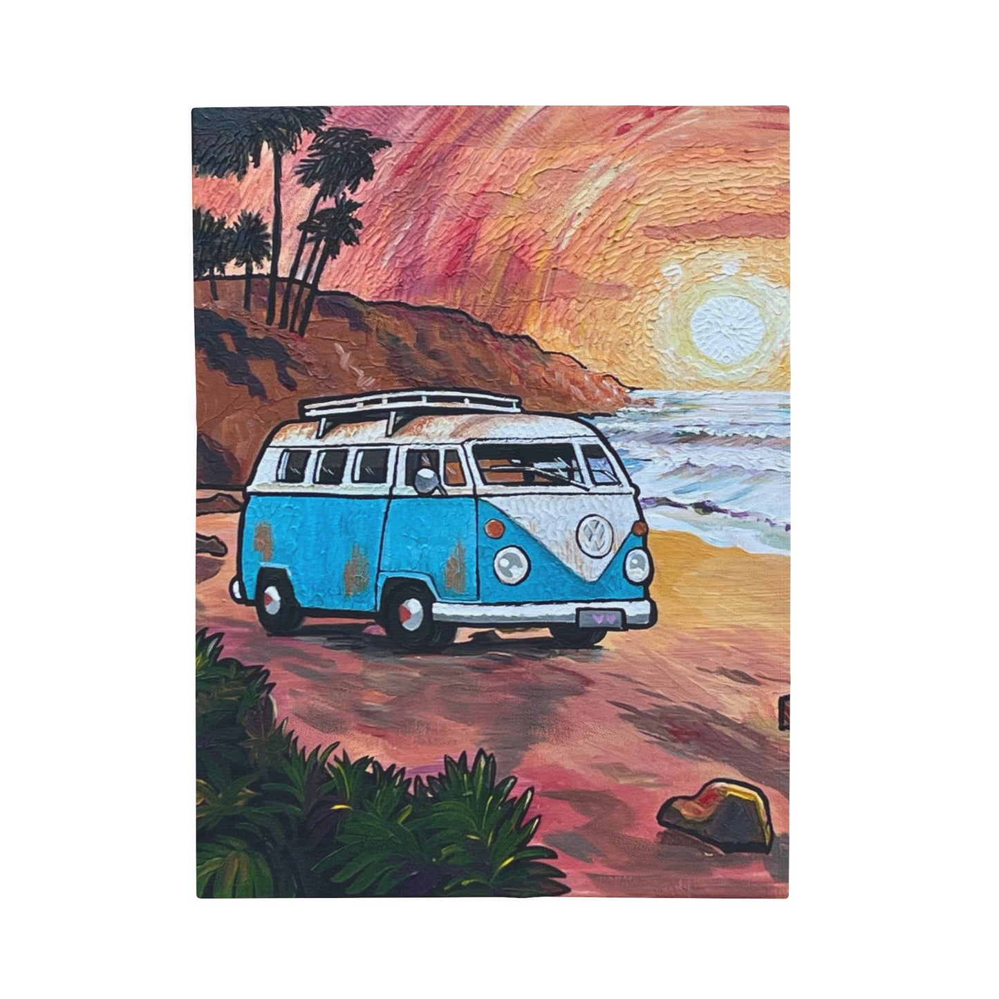 Blanket: California Coast Velveteen Plush Blanket