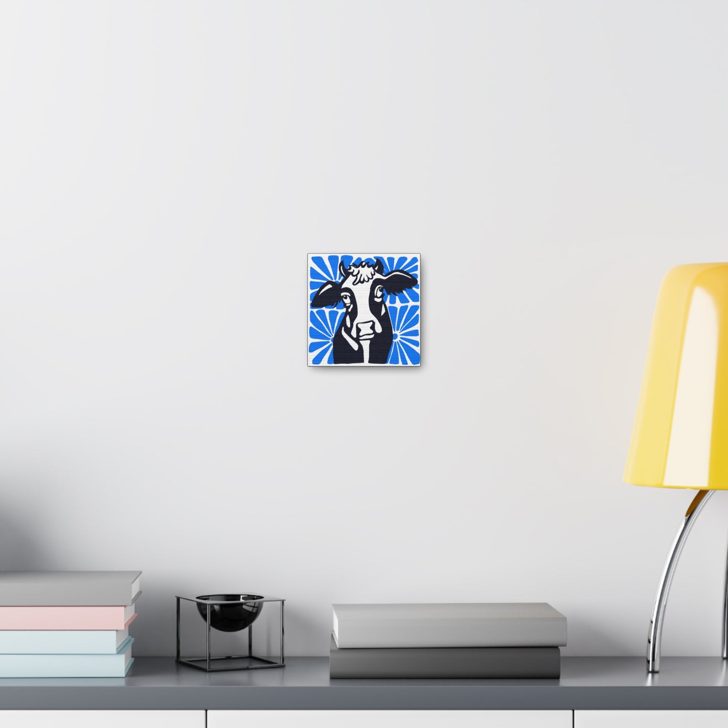 Art: Leonardo MOO-tisse Canvas Gallery Wrap - Floral Decor for Art and Cow Lovers