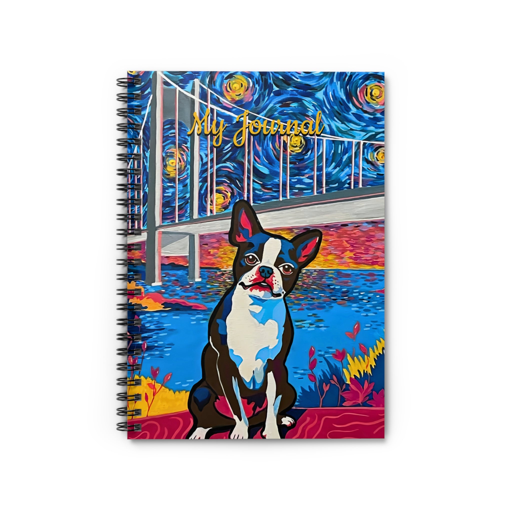 Journal: Boston Terrier Journal Spiral Notebook - Ruled Line