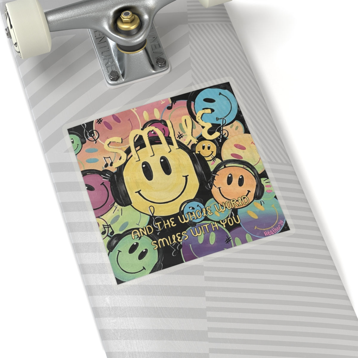 Sticker: Smile and the Whole World Smiles with You Kiss-Cut Stickers