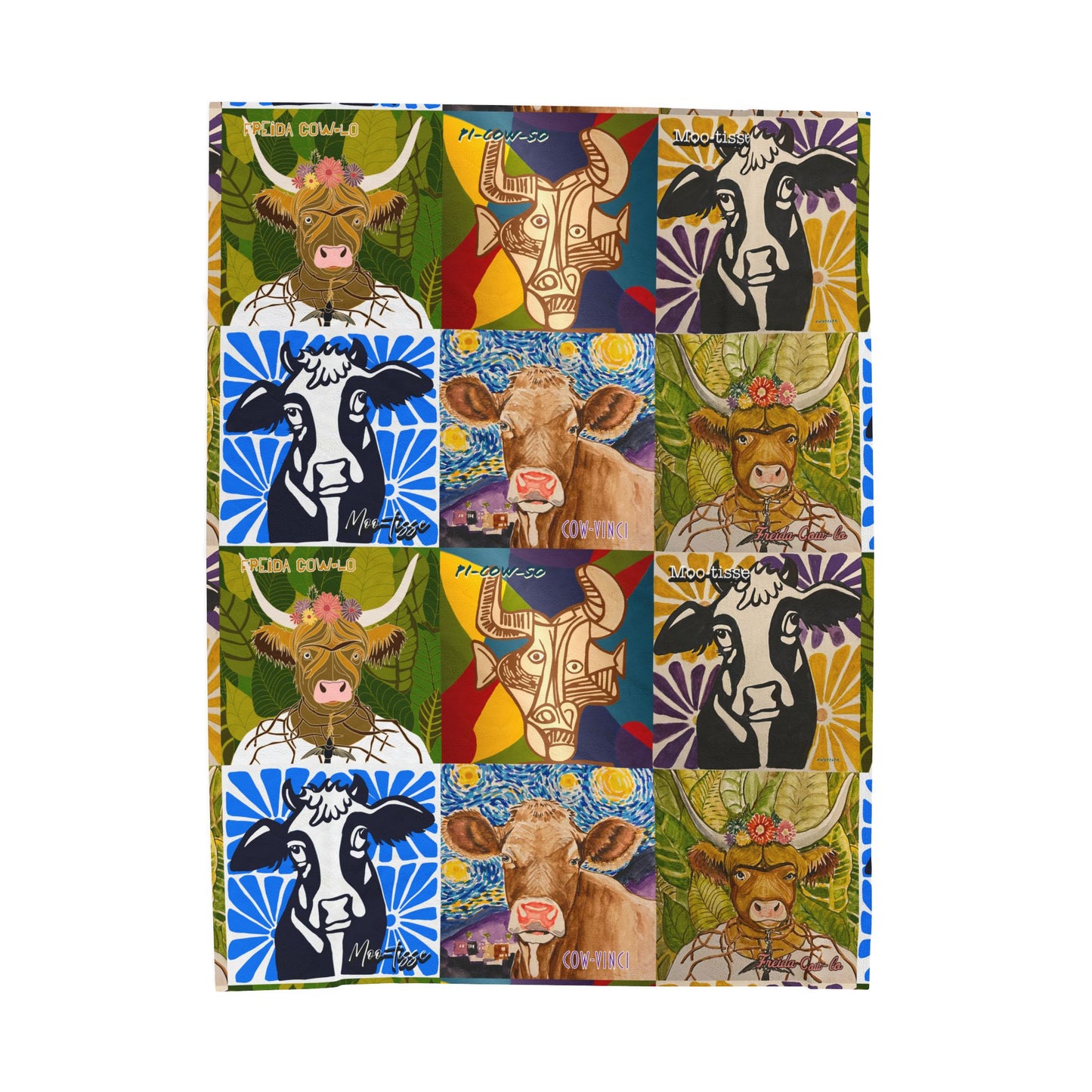 Blanket: Master Artist Cow Prints Velveteen Plush Blanket