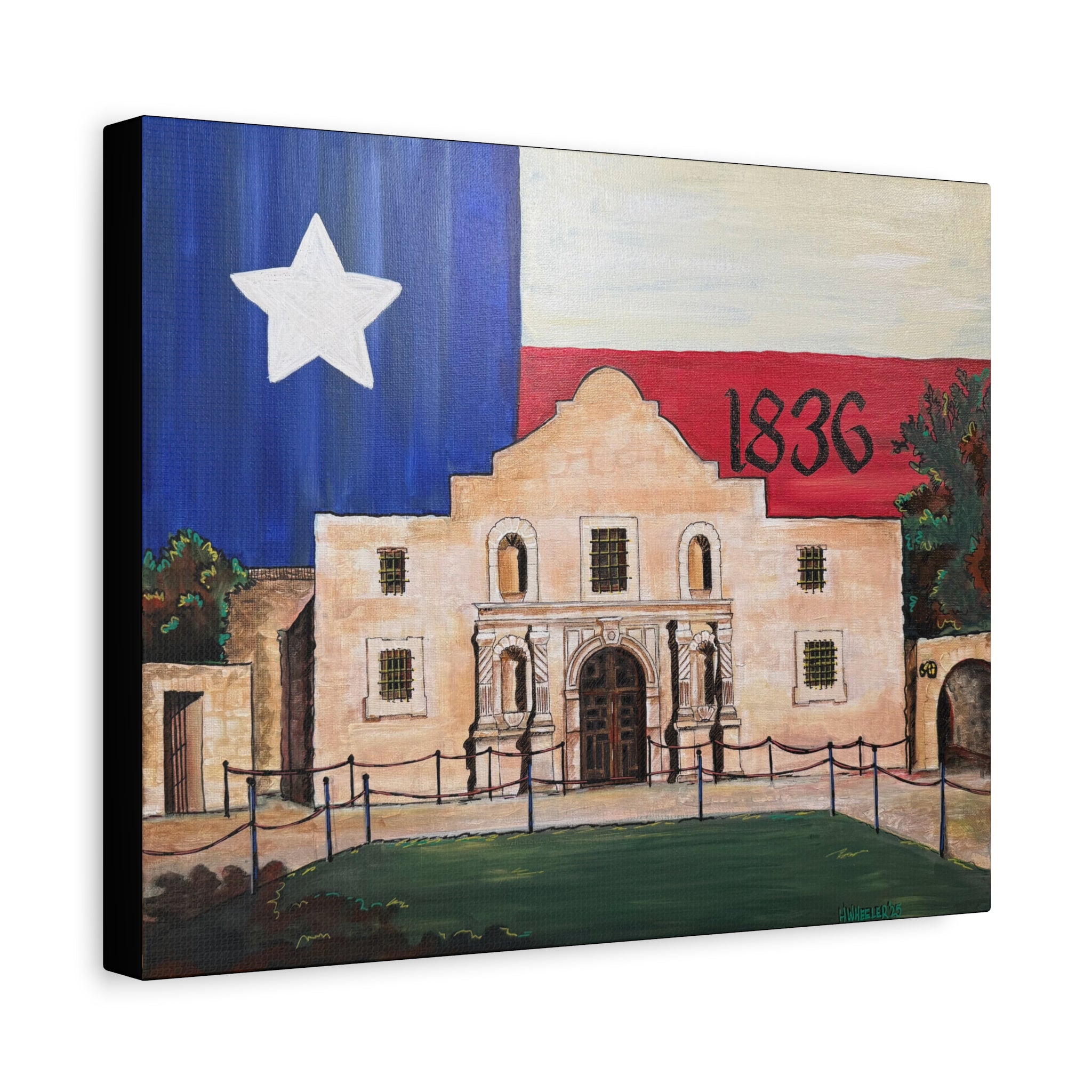 Art: Texas Flag Canvas Wall Art Print - Alamo 1836 Decor