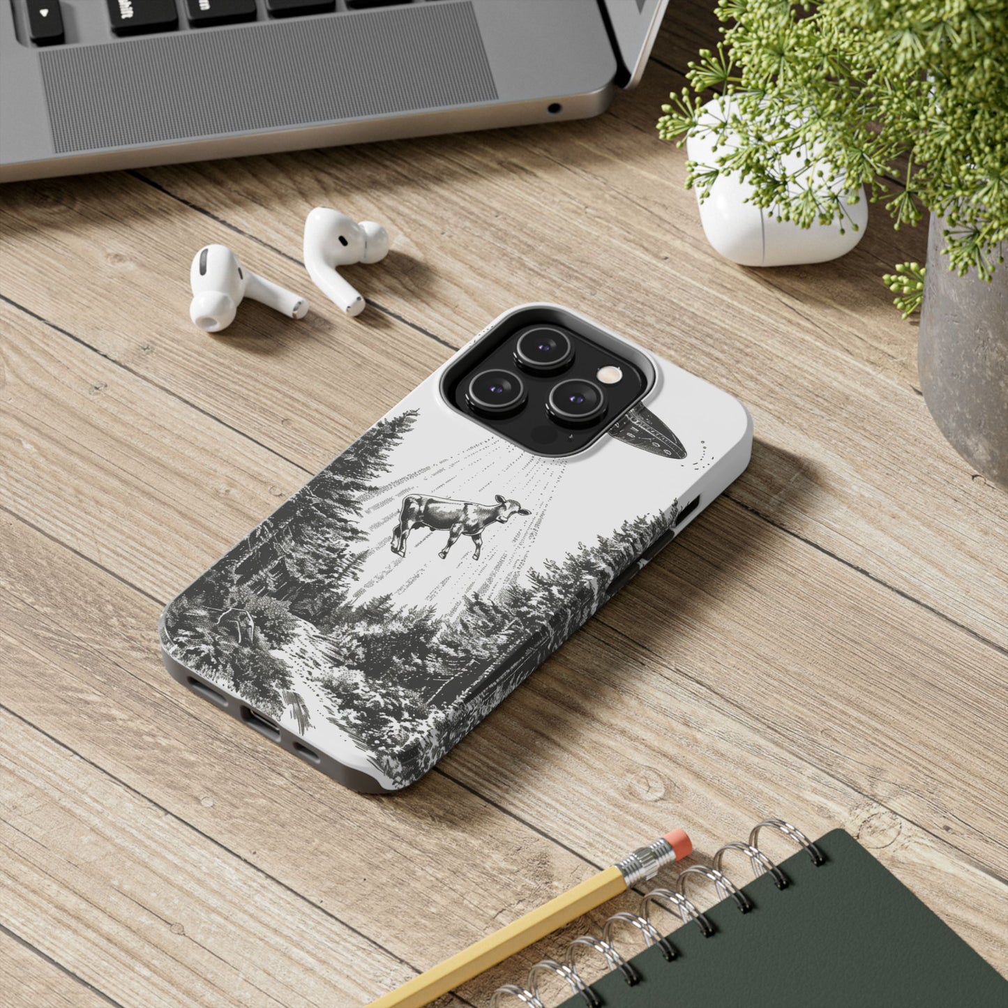 Phone Case: Alien Cow Tough Phone Case - Alien Inspired Design