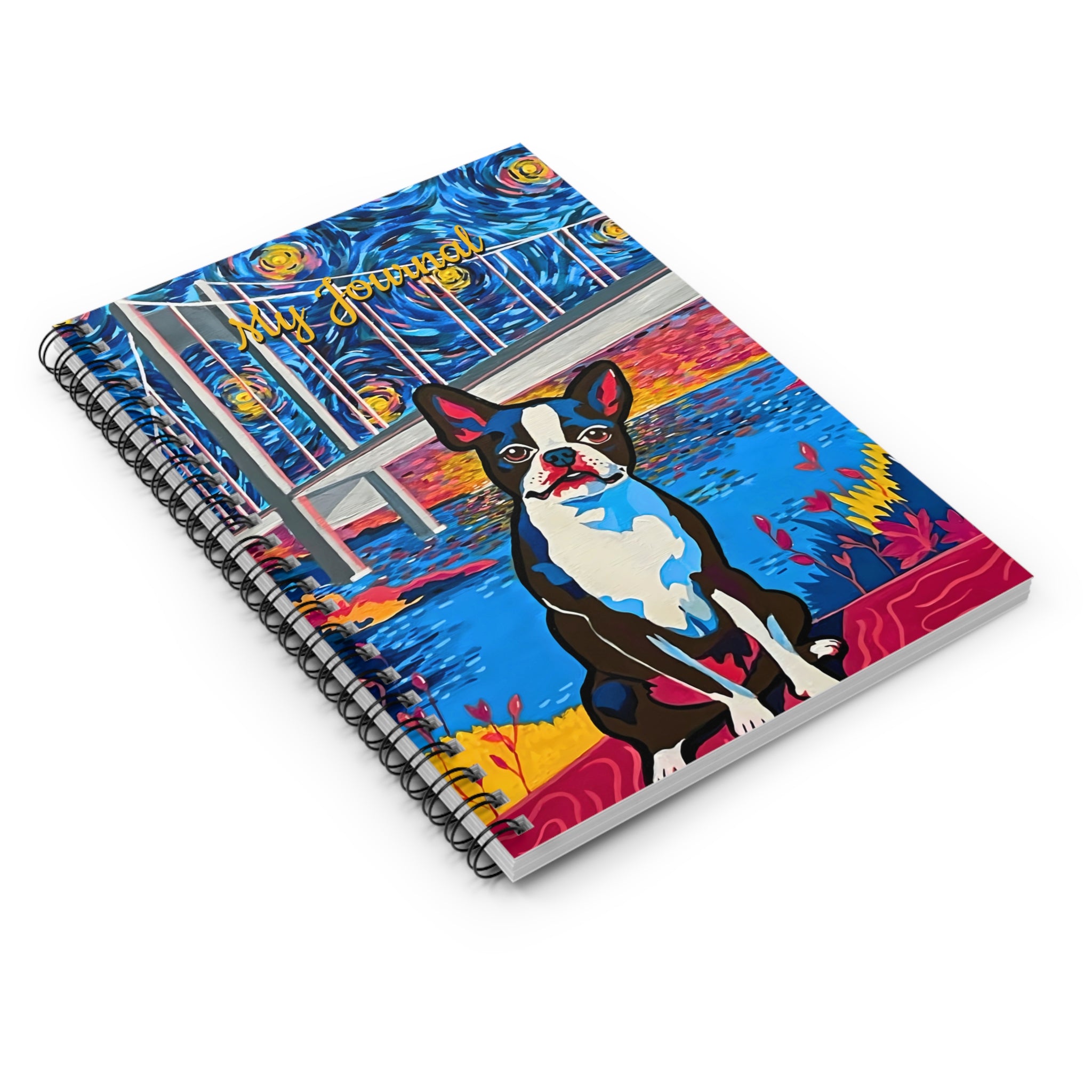 Journal: Boston Terrier Journal Spiral Notebook - Ruled Line