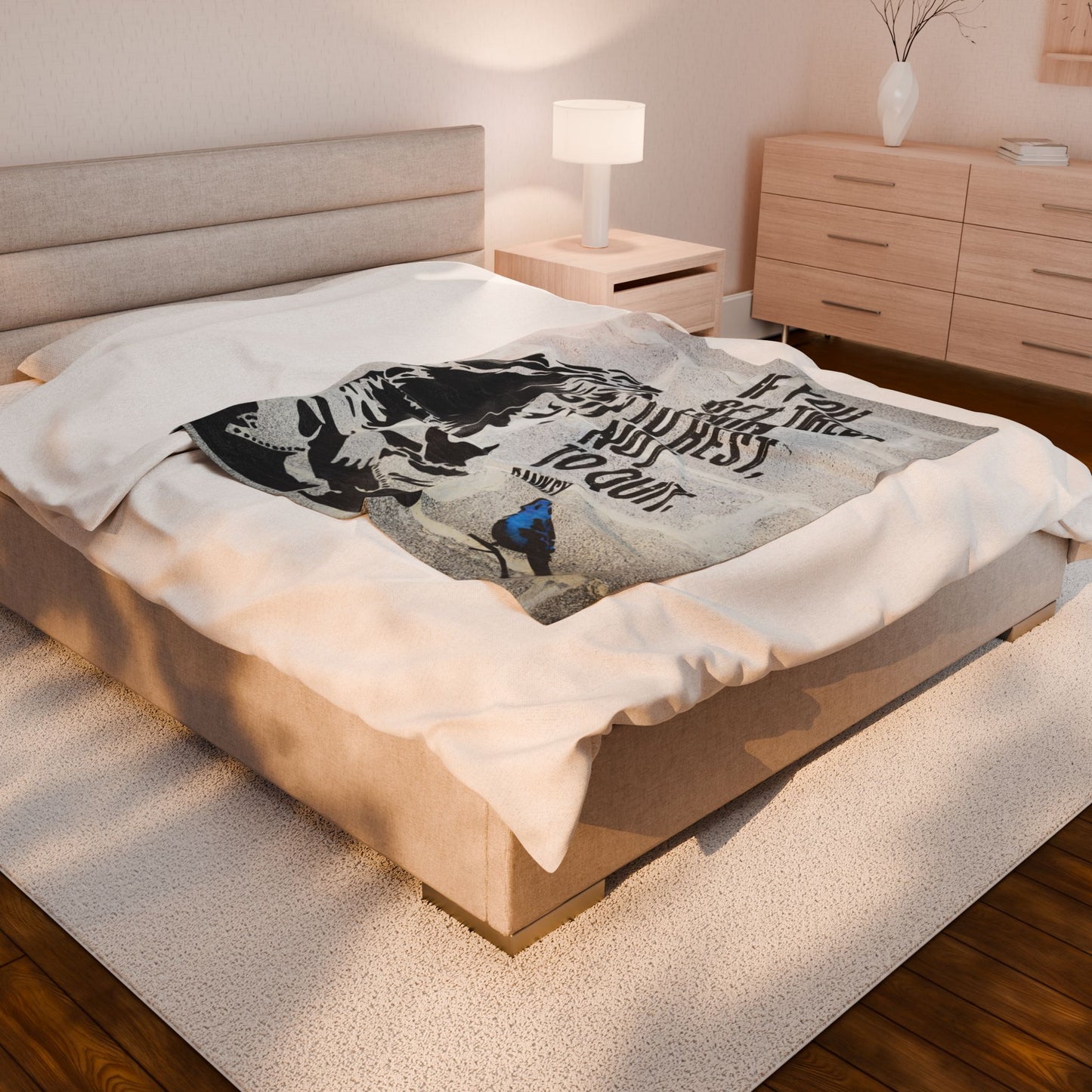 Blanket: Banksy Blue Bird Velveteen Plush Blanket