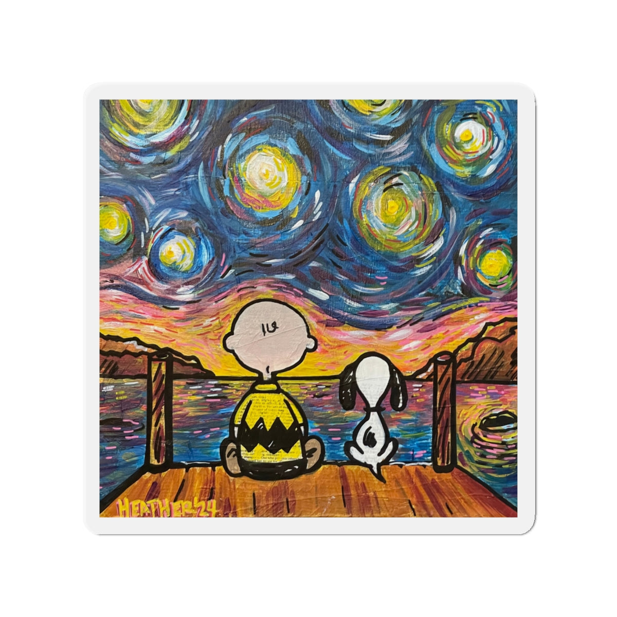 Magnet: Starry Night 2 Pondering Die-Cut Magnets