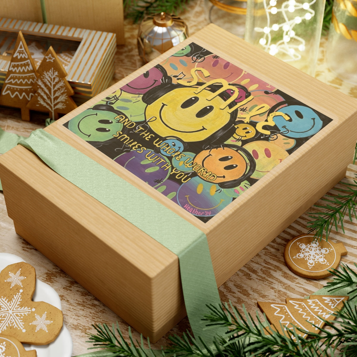 Sticker: Smile and the Whole World Smiles with You Kiss-Cut Stickers