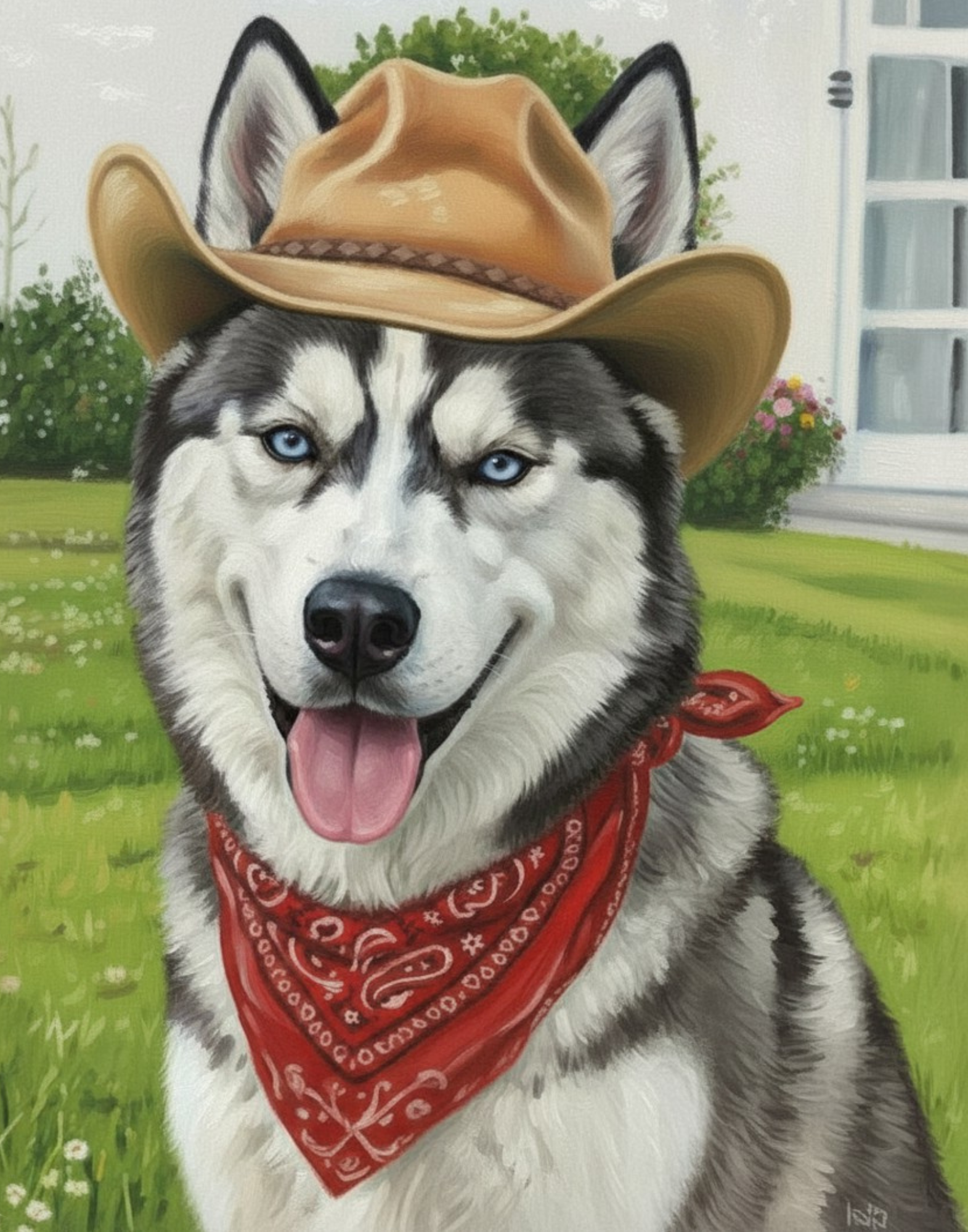 DIY Canvas Painting Kit Dog Cowboy