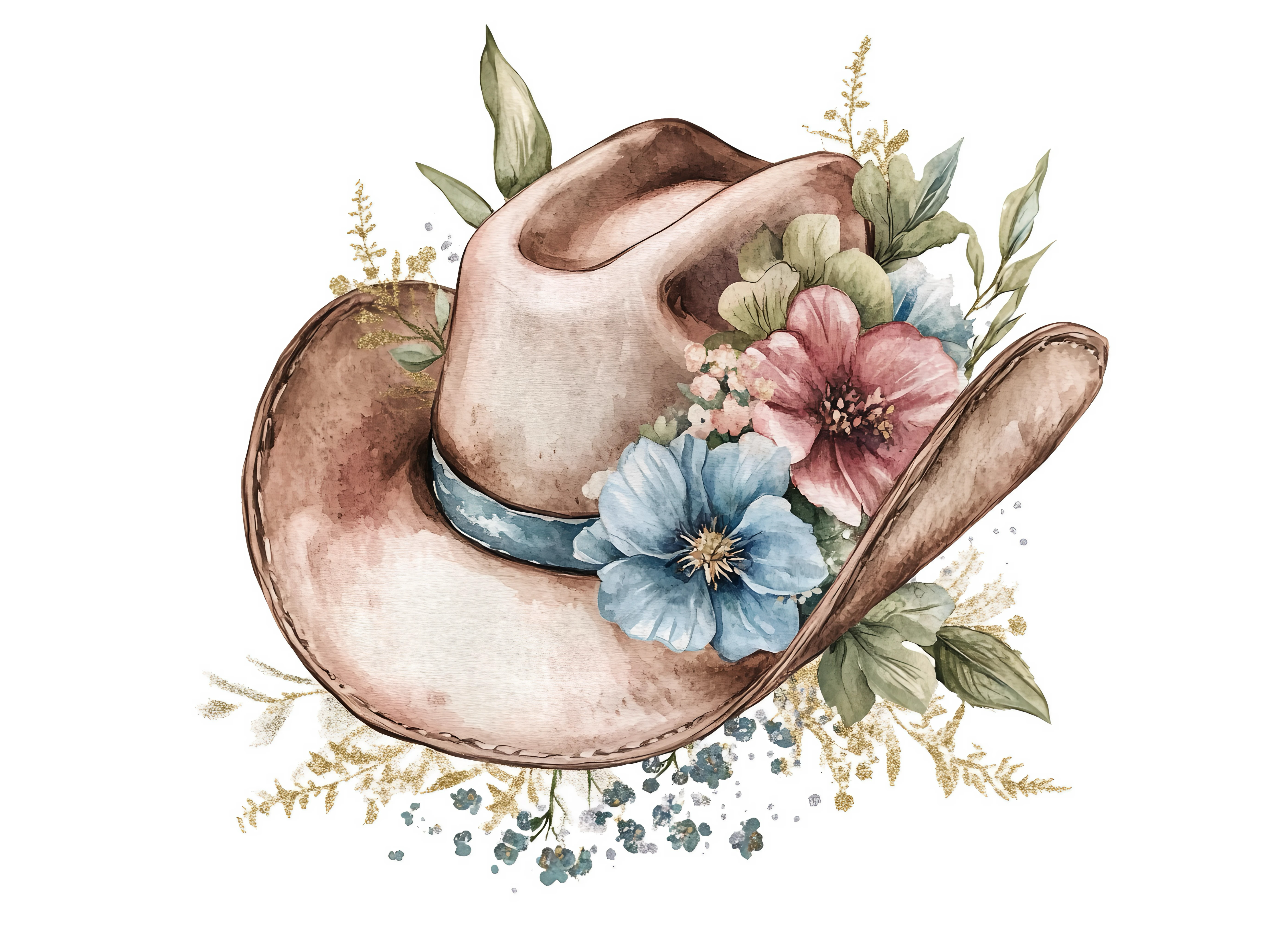 DIY Canvas Painting Kit Floral Cowboy Hat