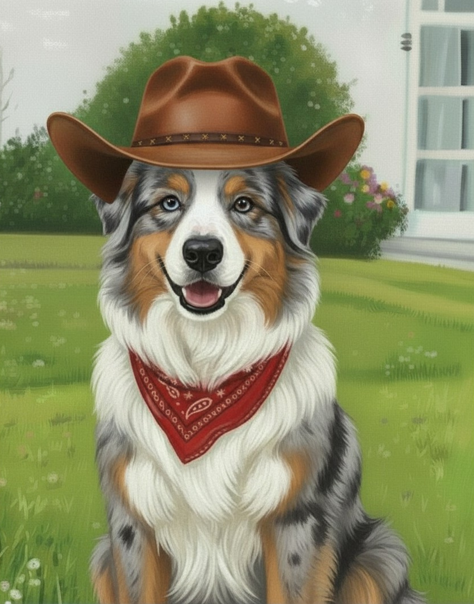DIY Canvas Painting Kit Dog Cowboy