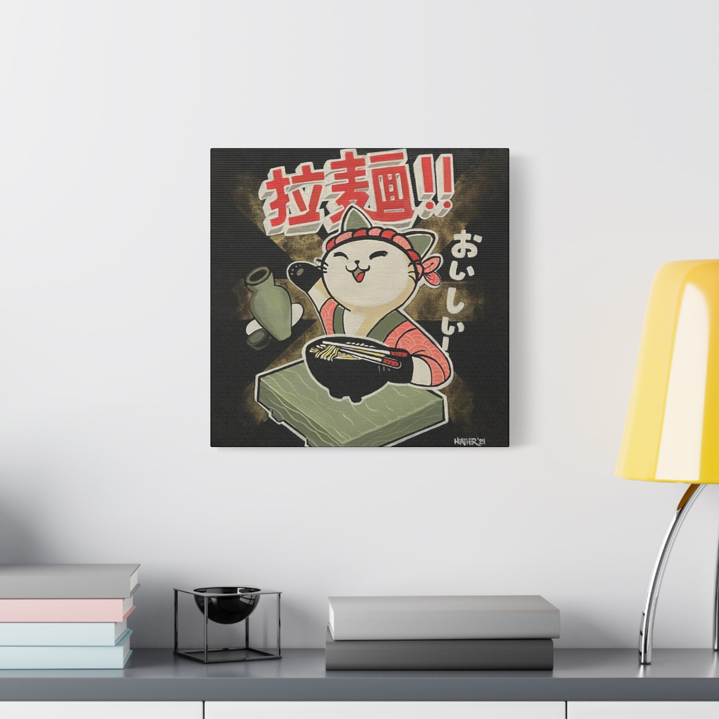 Art: Ramen Kitty Canvas Print
